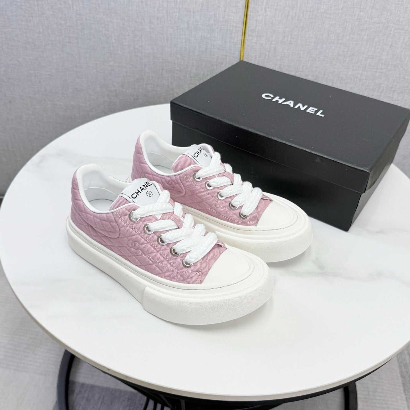 CC 26s Platform Sole Sneakers Muted Pink Canvas 972897