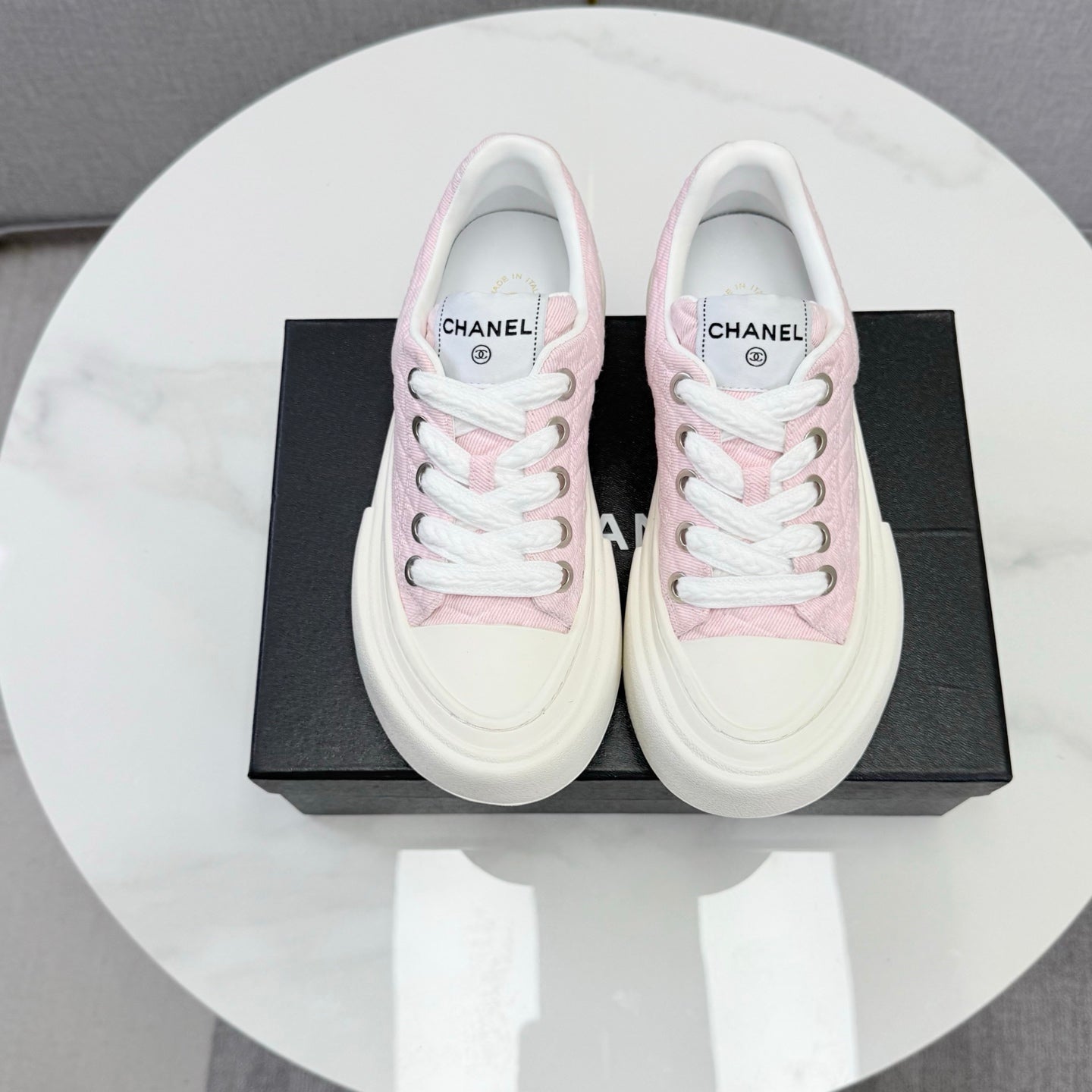 CC 26s Platform Sole Sneakers Light Pink Canvas 972900