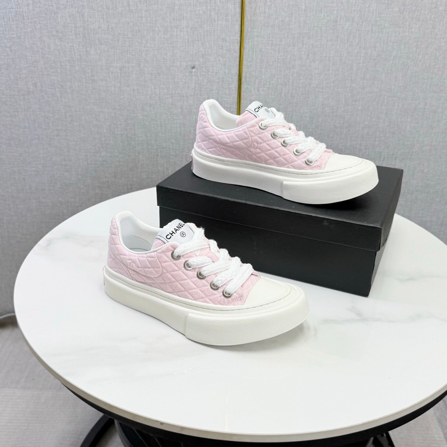 CC 26s Platform Sole Sneakers Light Pink Canvas 972900