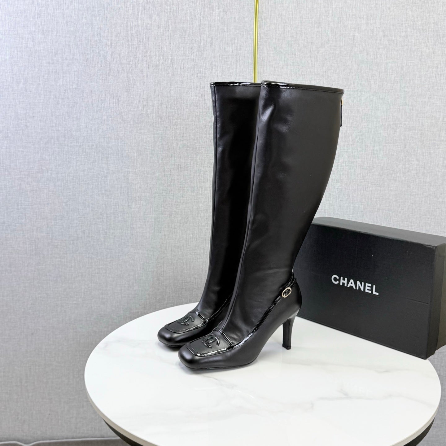 CC 26s Silhouette Long Boots Burgundy Black Sheepskin 972808