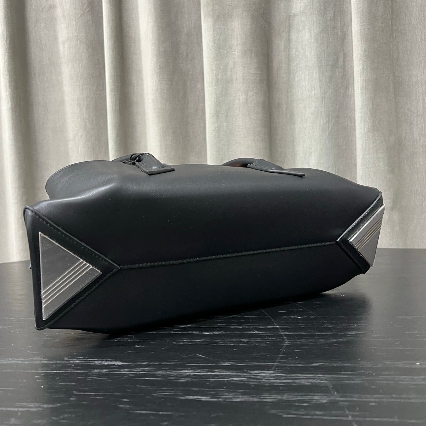 The Attico Small La Passaggiata Tote Bag Black Leather