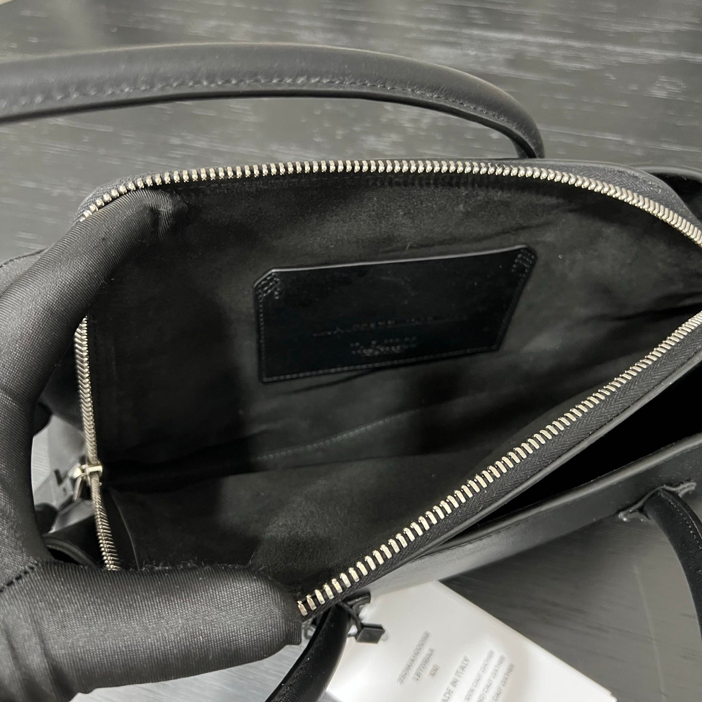 The Attico Small La Passaggiata Tote Bag Black Leather