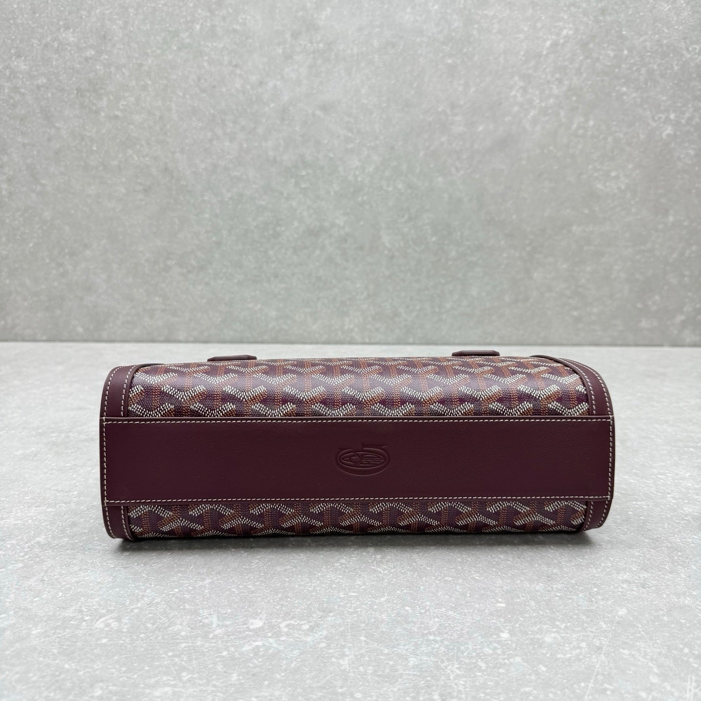 Goyard Bonbonnière Bag Burgundy Canvas Calfskin