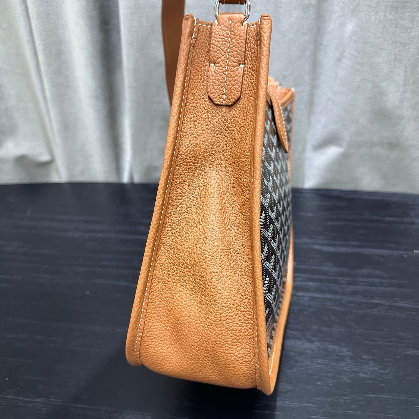 Goyard Musette Bag Black And Tan Canvas Leather