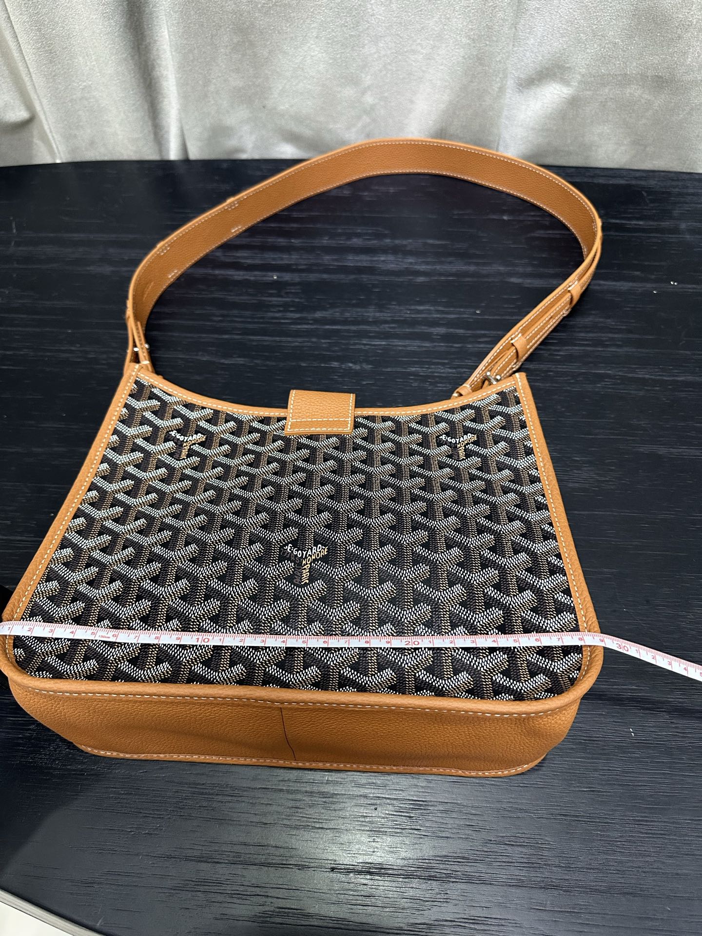Goyard Musette Bag Black And Tan Canvas Leather