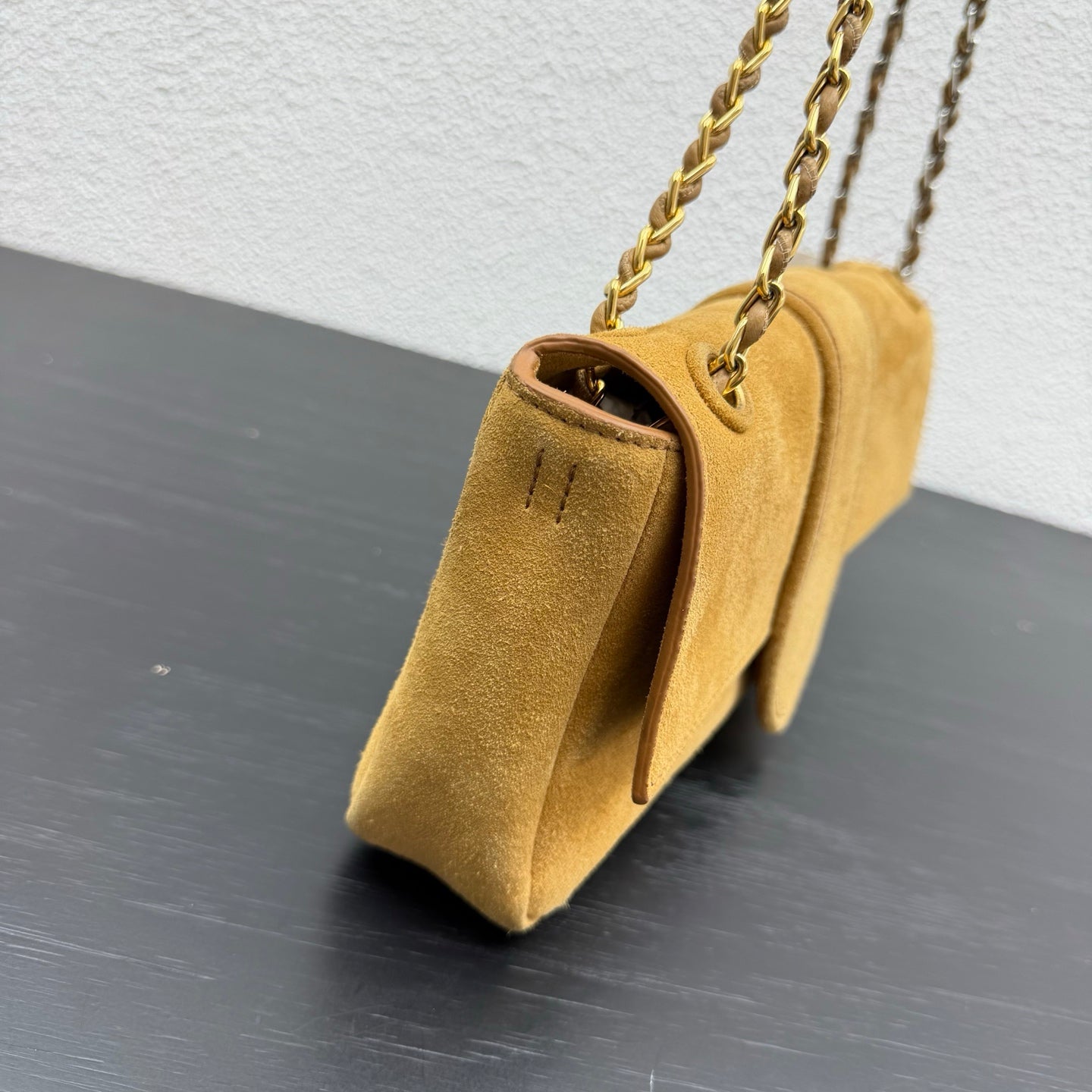 Jacquemus Le Bambino Chaine Shoulder Bag Tan Suede