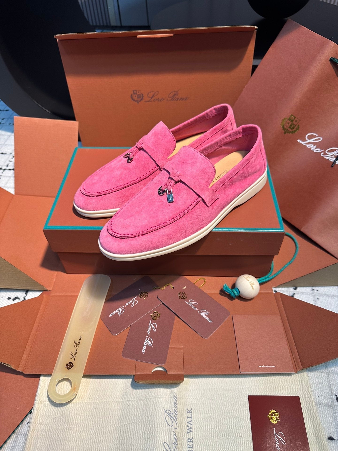 lp summer charm walk loafer dark pink suede