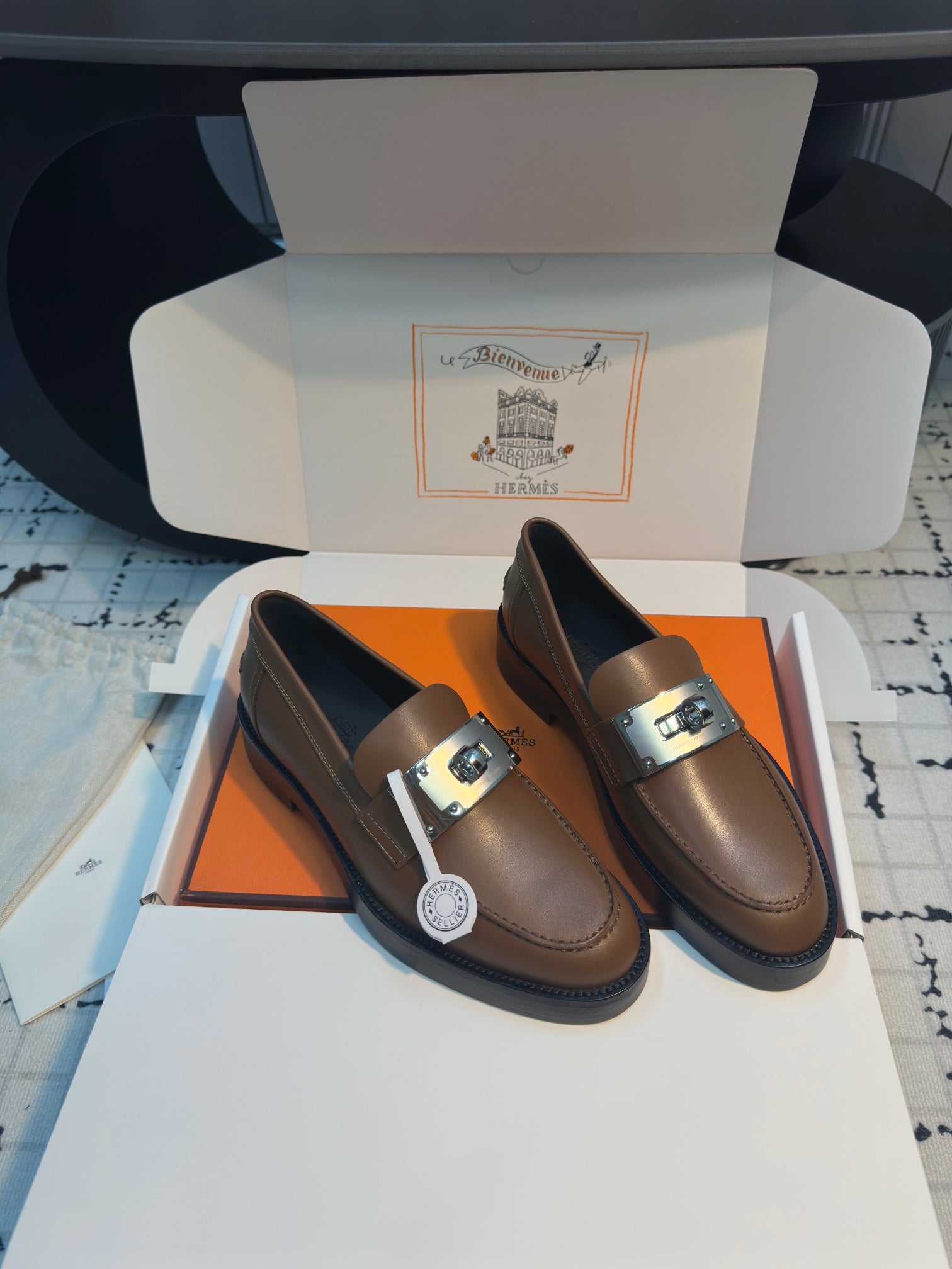 HM Hot Loafer 30mm Brown Coffee Cowhide 970665