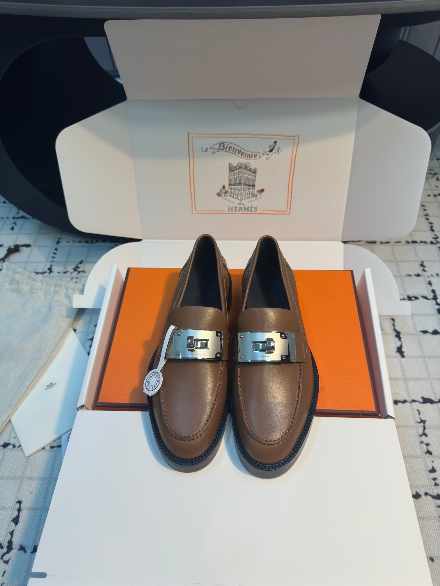 HM Hot Loafer 30mm Brown Coffee Cowhide 970665