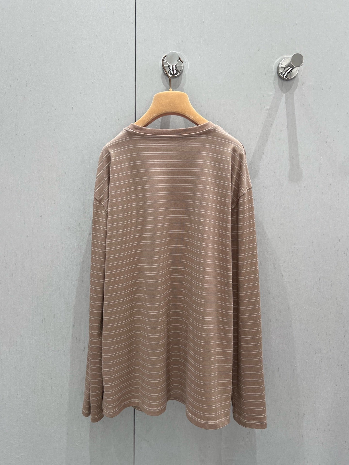 Miu Miu 25 Striped Long-sleeved T-shirt Brown Cotton 211207