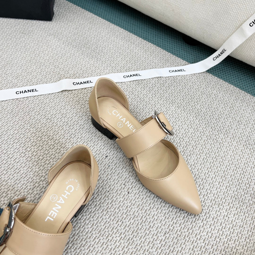 CC 26s Slingback Flat Beige Sheepskin 867769