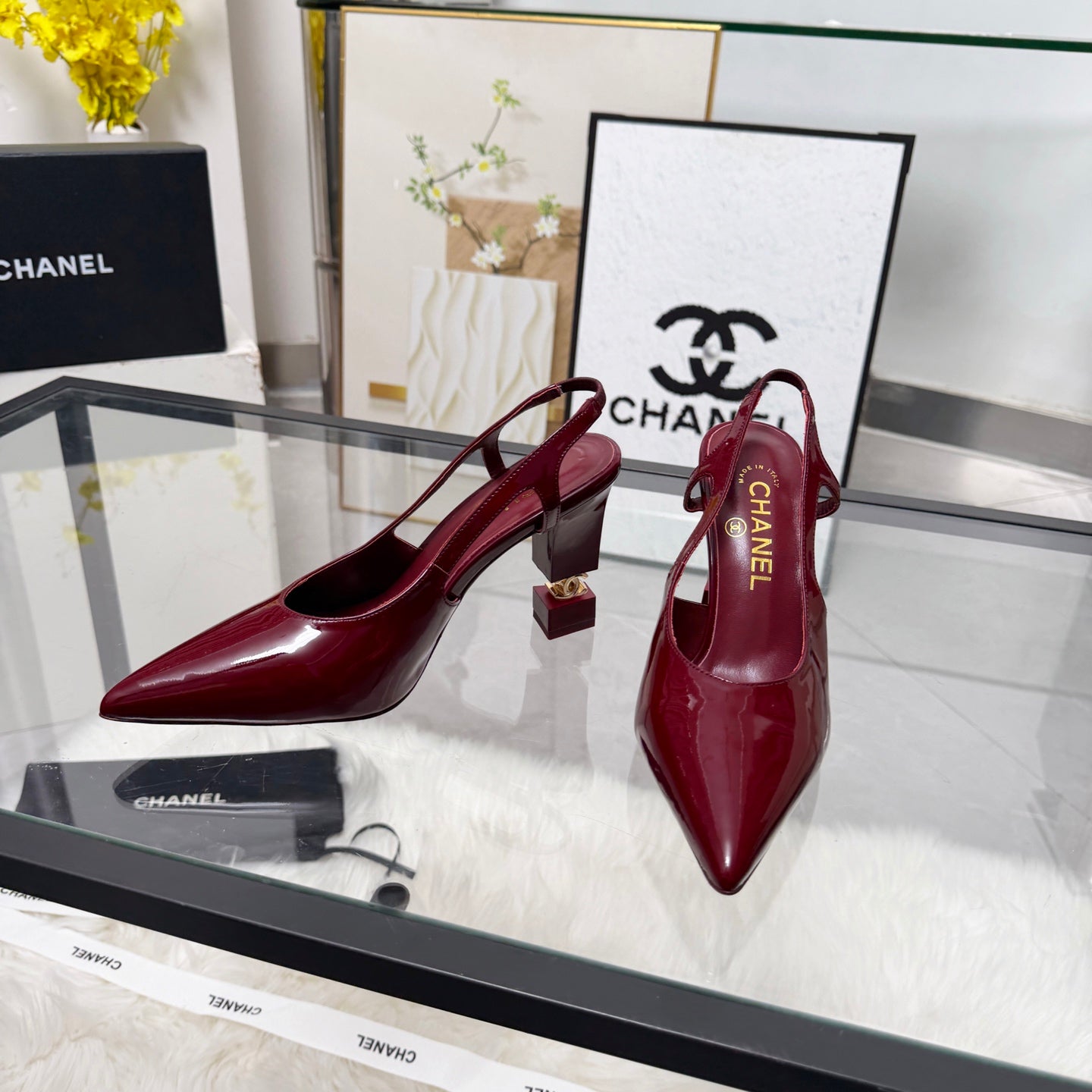 CC 26s Slingback 9cm Burgundy Patent Leather 872874