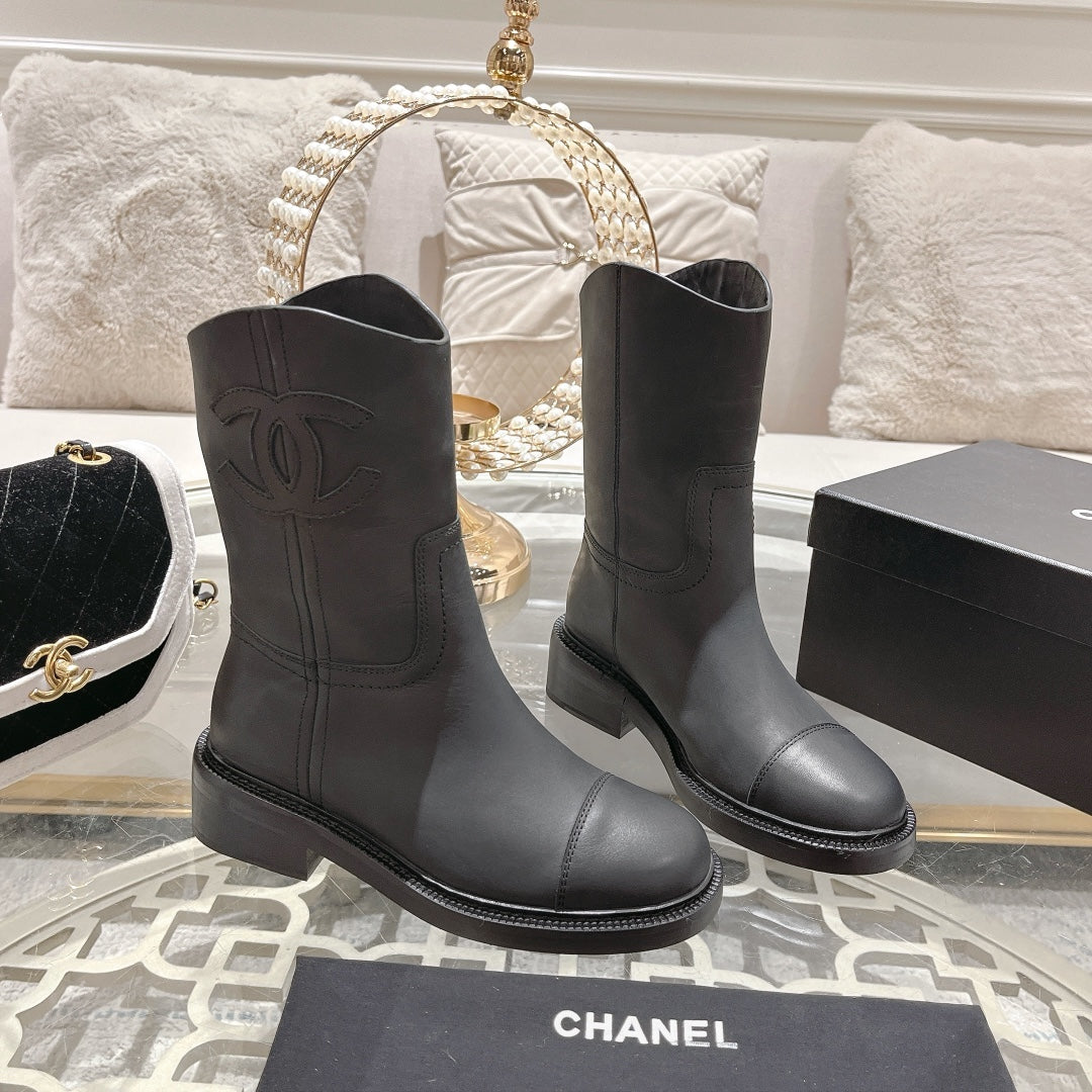 CC Ankle Boots 40mm Black Cowhide