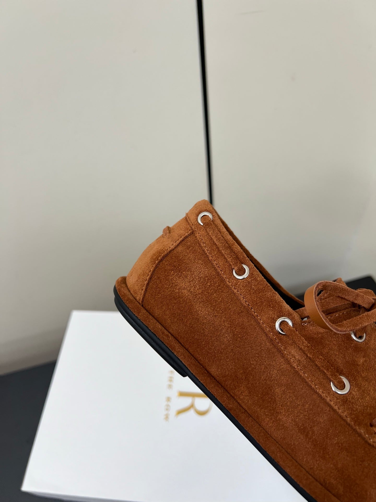 The Row Diana Loafer Camel Brown Suede Calfskin 339999