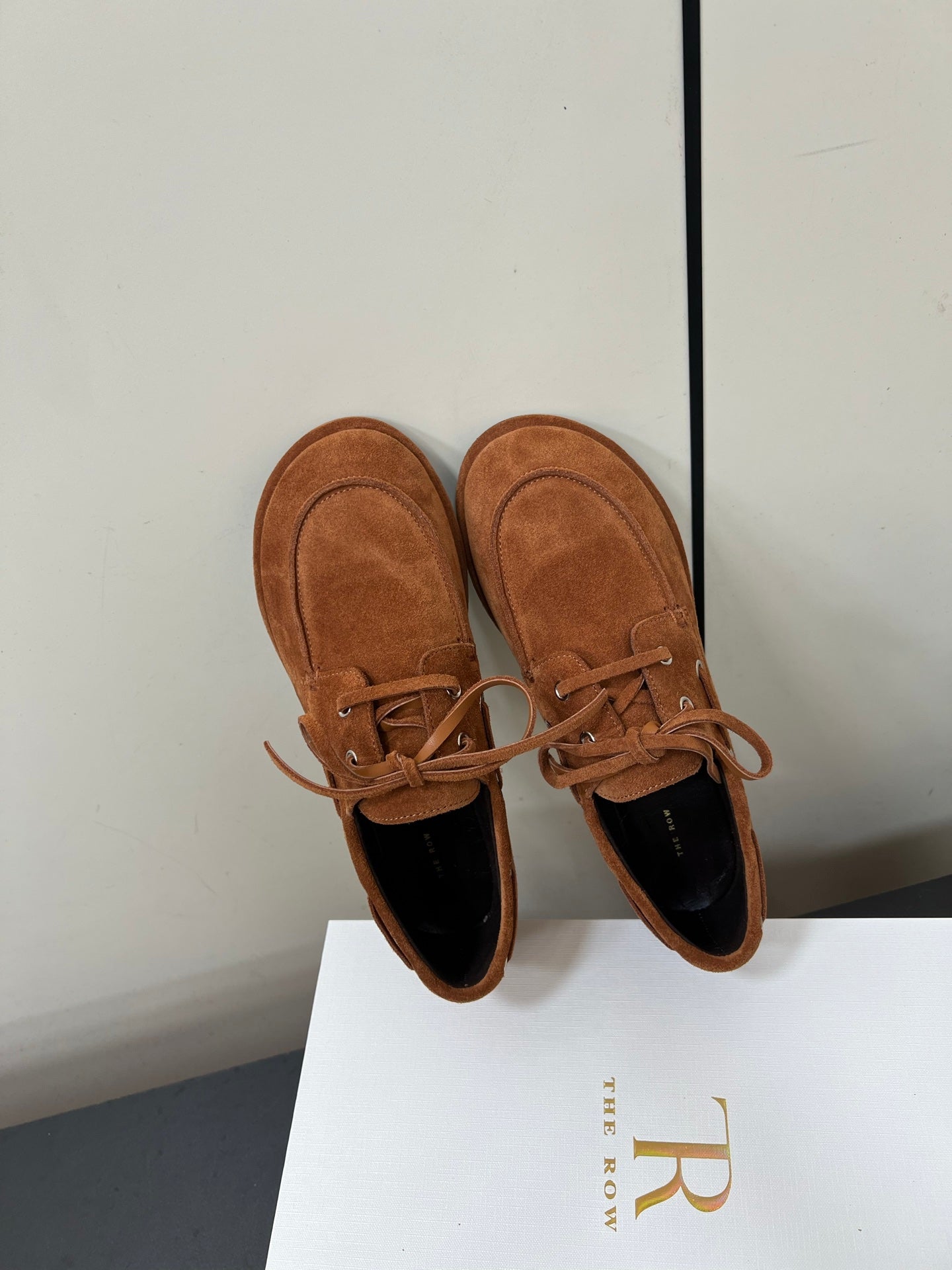 The Row Diana Loafer Camel Brown Suede Calfskin 339999