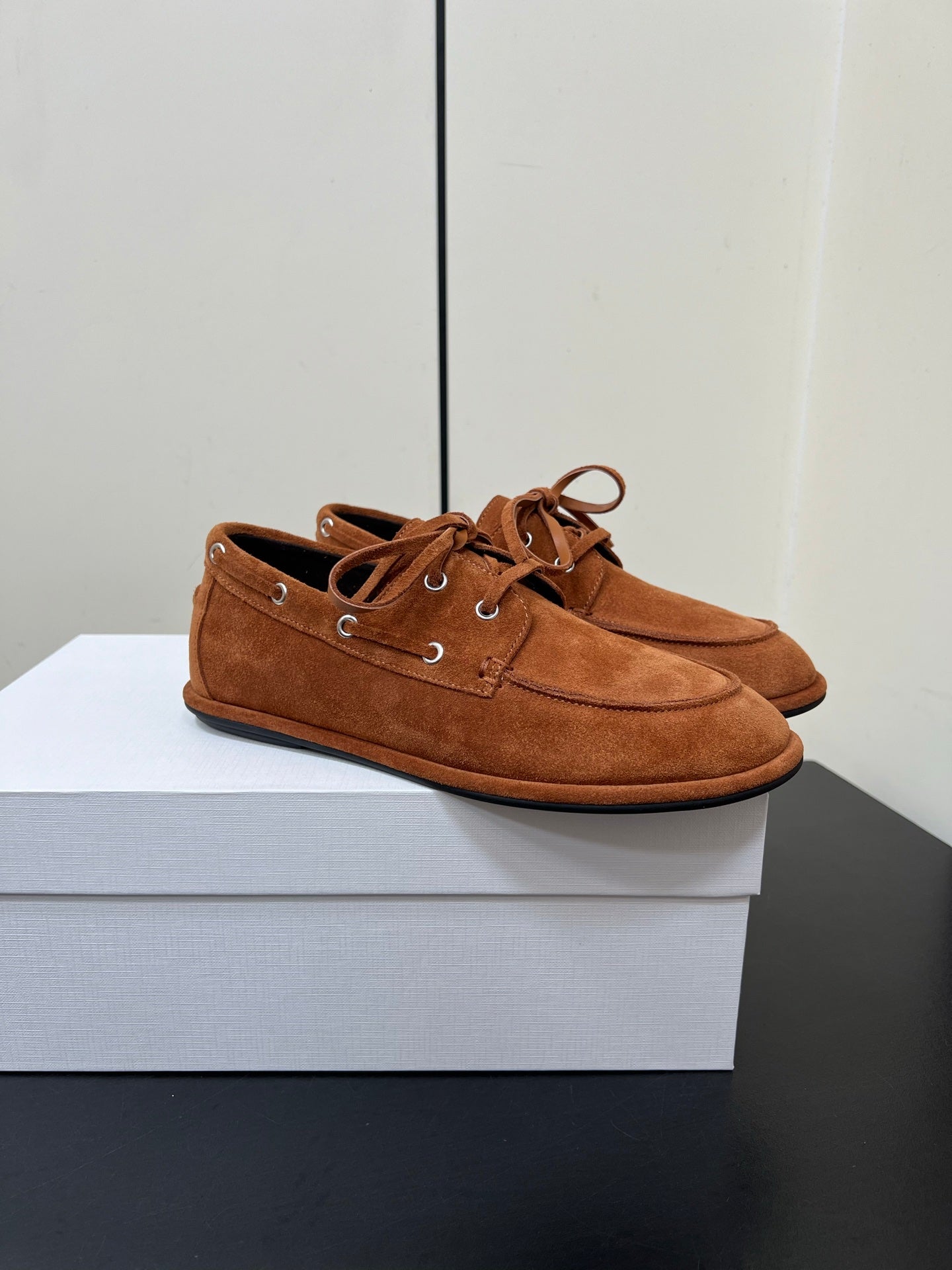 The Row Diana Loafer Camel Brown Suede Calfskin 339999