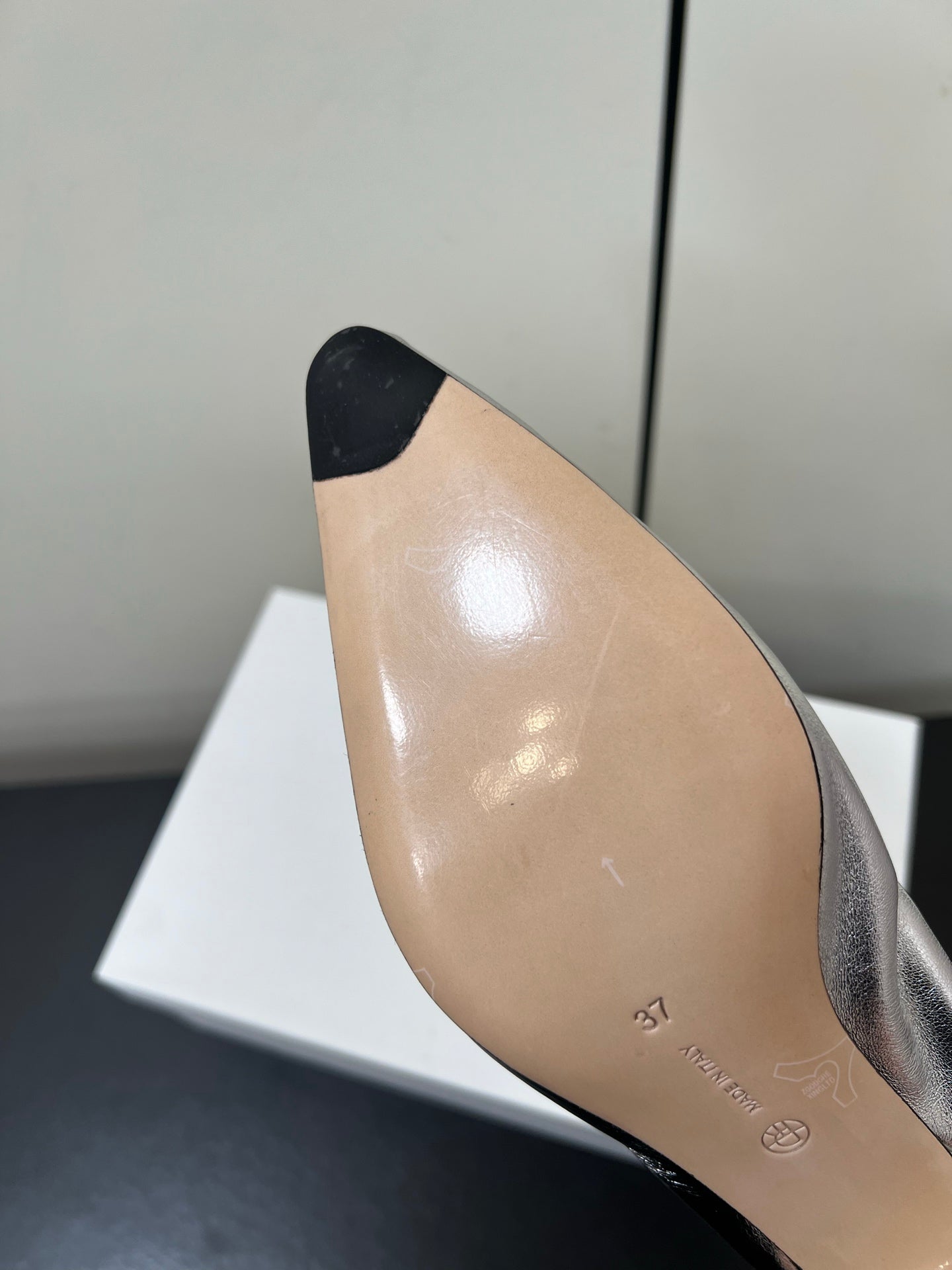 The Row Ava Gathered Leather 35mm Pumps Silver Metallic Calfskin 340013