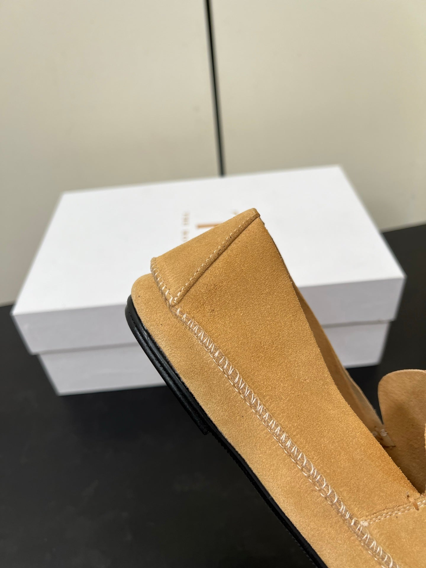 The Row Tyler Loafer Beige Suede 340030