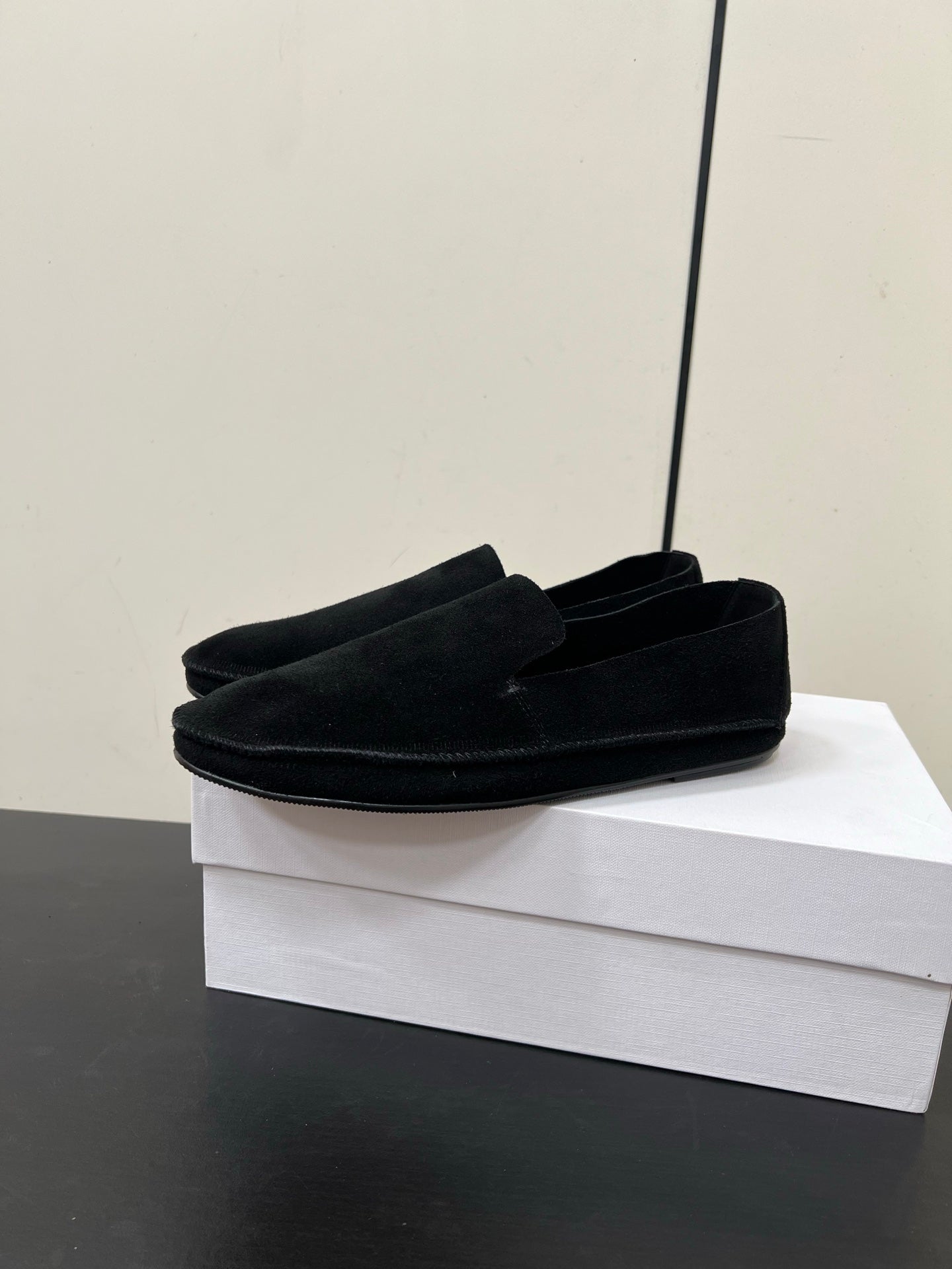 The Row Tyler Loafer Black Suede 340031