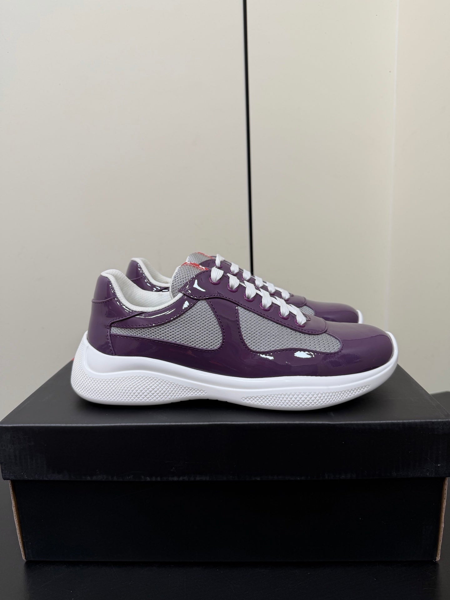 Prada America's Cup Sneaker Purple Patent Leather Mesh 618926