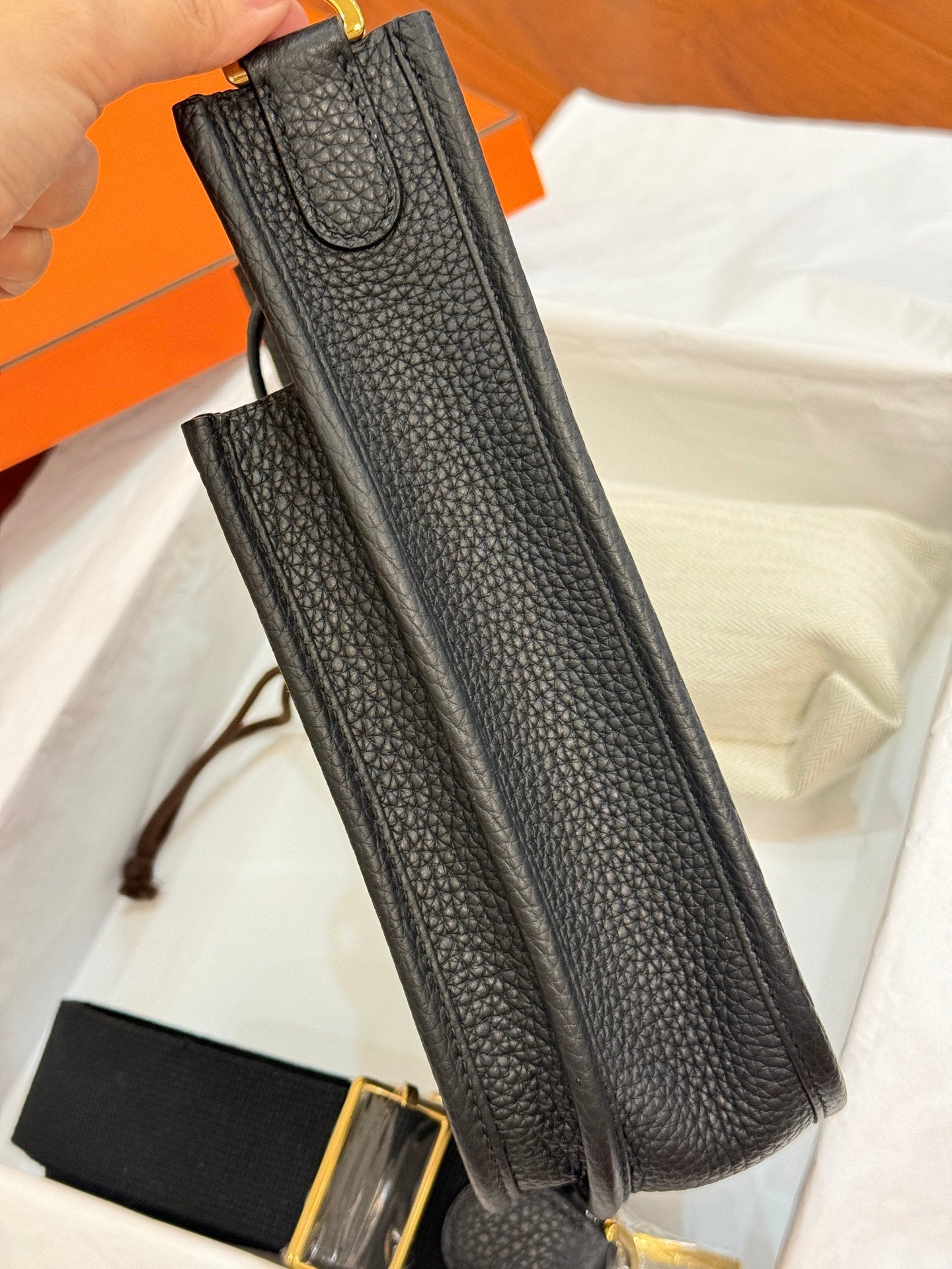 HM Evelyne 23cm Black Togo Leather 281207