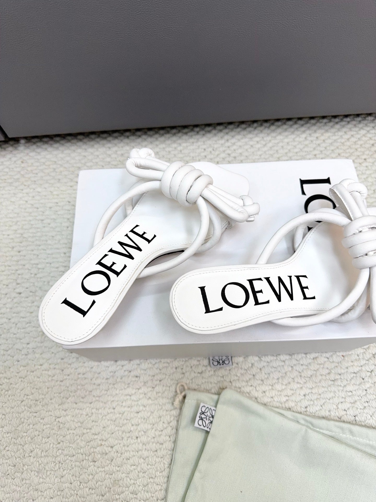 Loewe Flamenco Knot White Sheepskin 664831