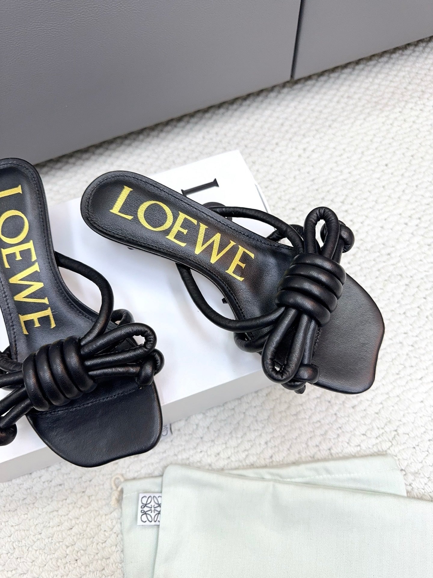 Loewe Flamenco Knot Black Sheepskin 664832