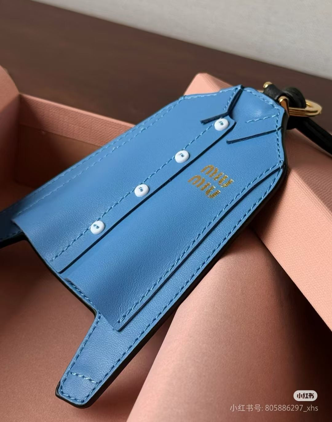 Miu Set Leather Trick Keychain