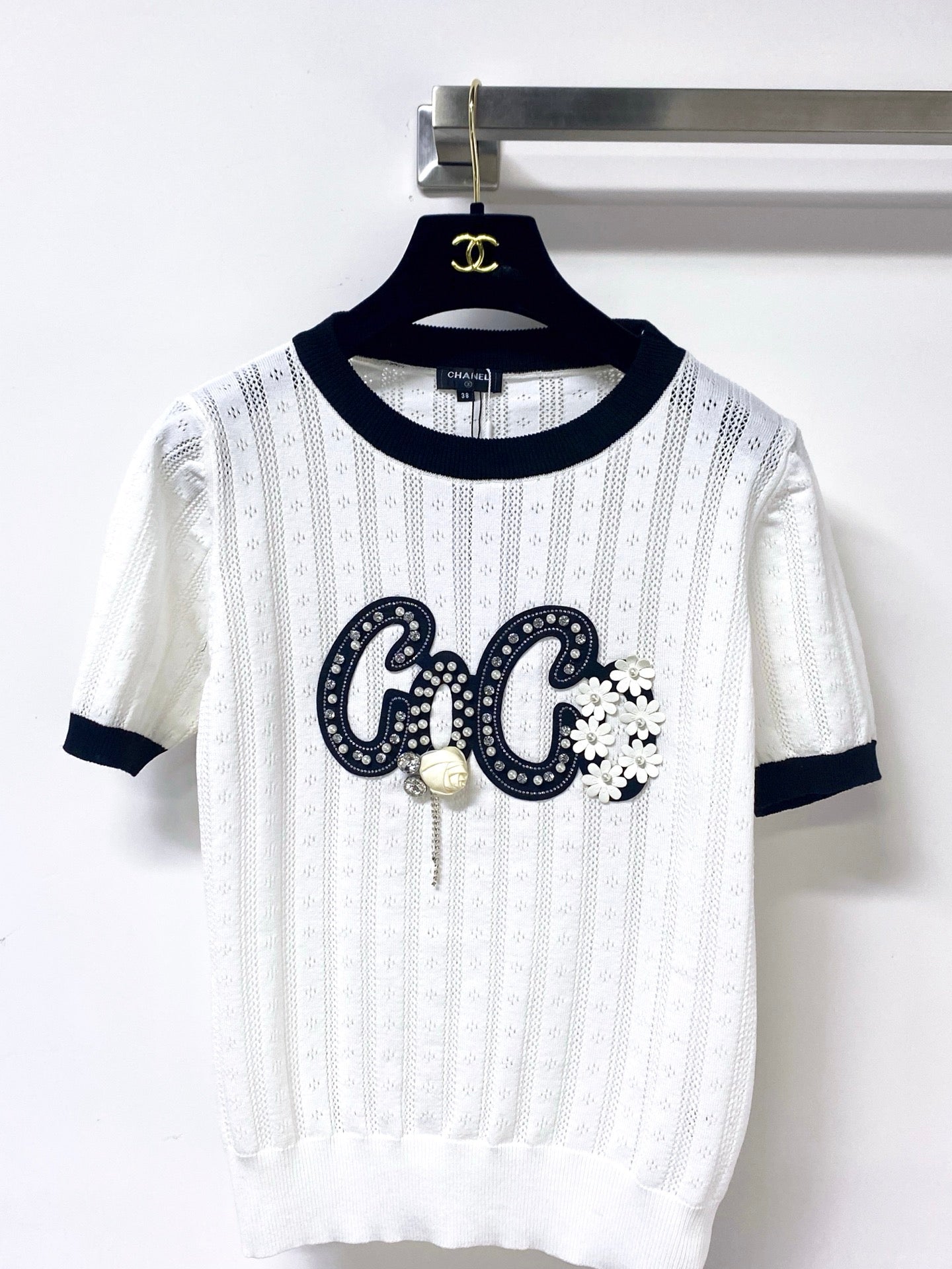 Chanel 26s Short-Sleeve Knit Top Style 1170