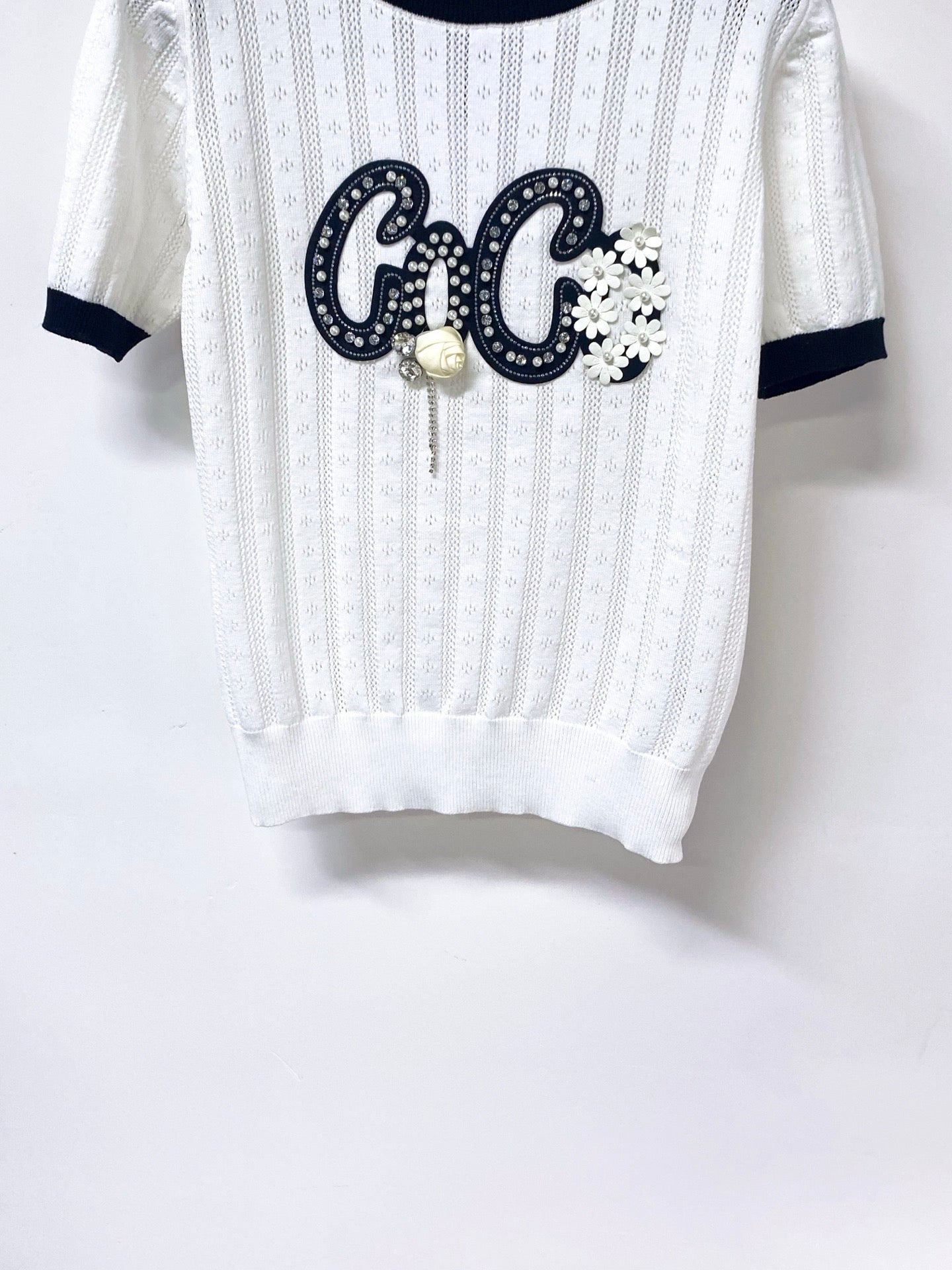 Chanel 26s Short-Sleeve Knit Top Style 1170