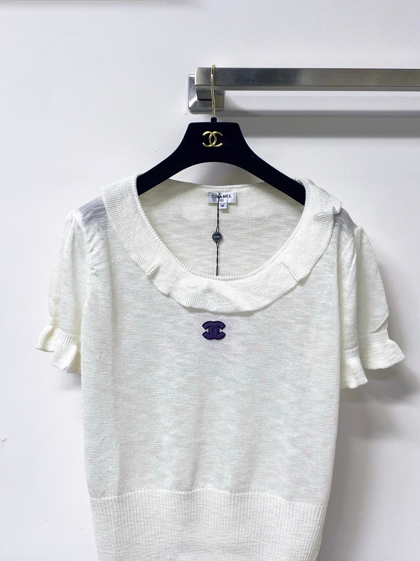 Chanel 26s Sleeveless Polo Knit Top Style 1140