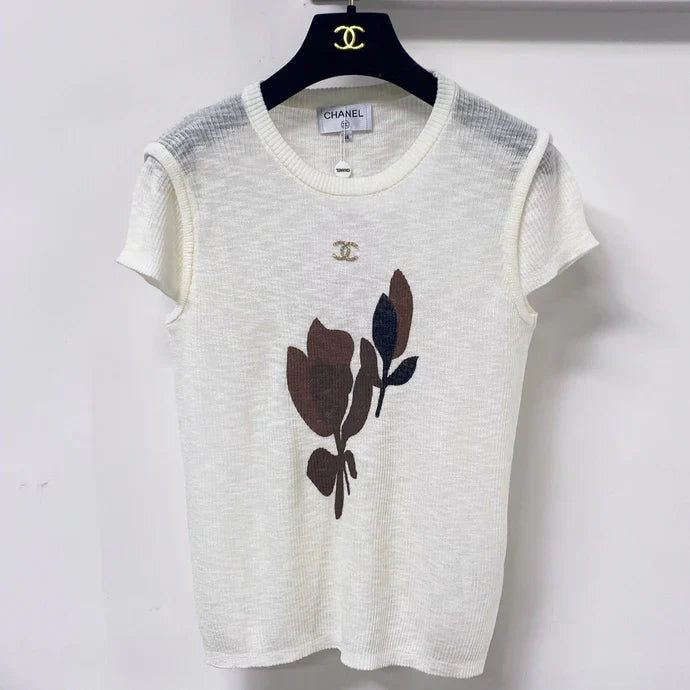Chanel 2026 White Short-Sleeved Shirt Wool Laine 479868
