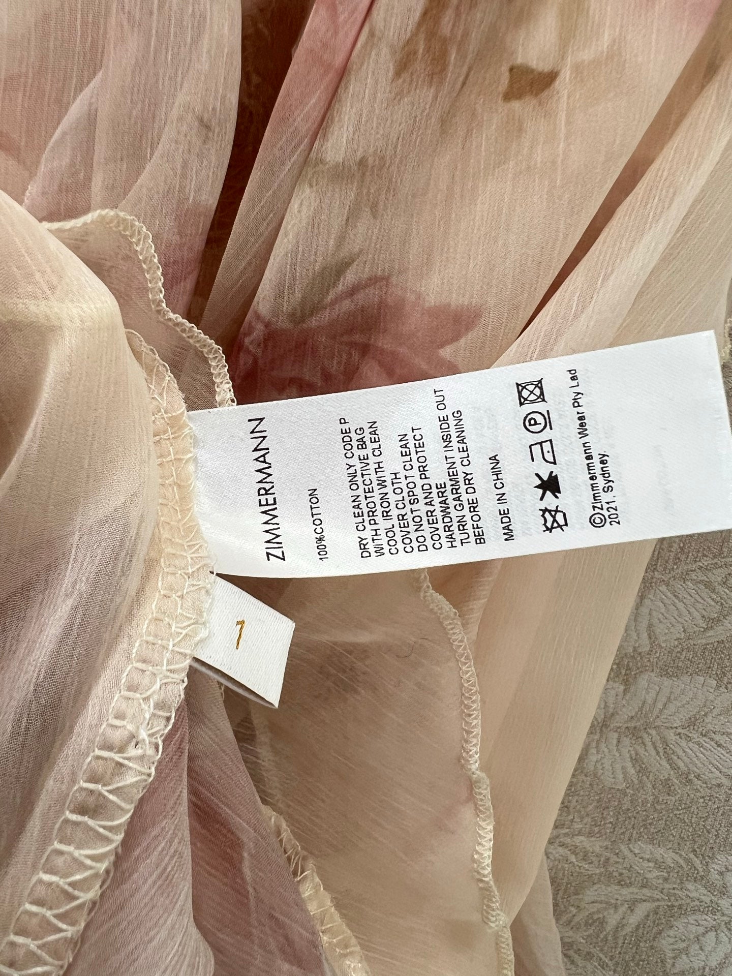 Zimmermann Hypnotic Frill Maxi Dress Cream Peony Cotton 336579