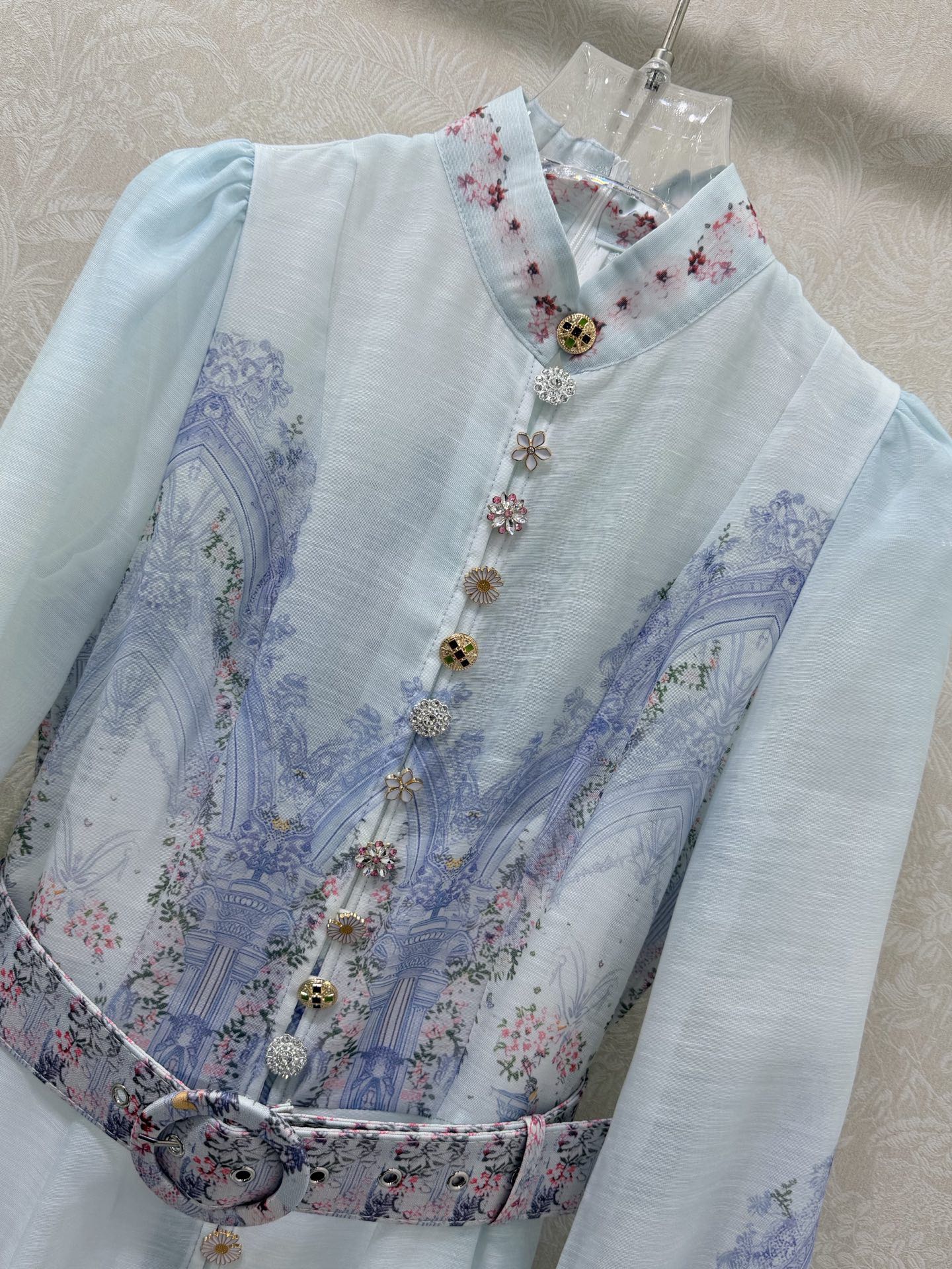 Zimmermann Eden Paisley Shirt Dress Blue Paisley Cotton 347326