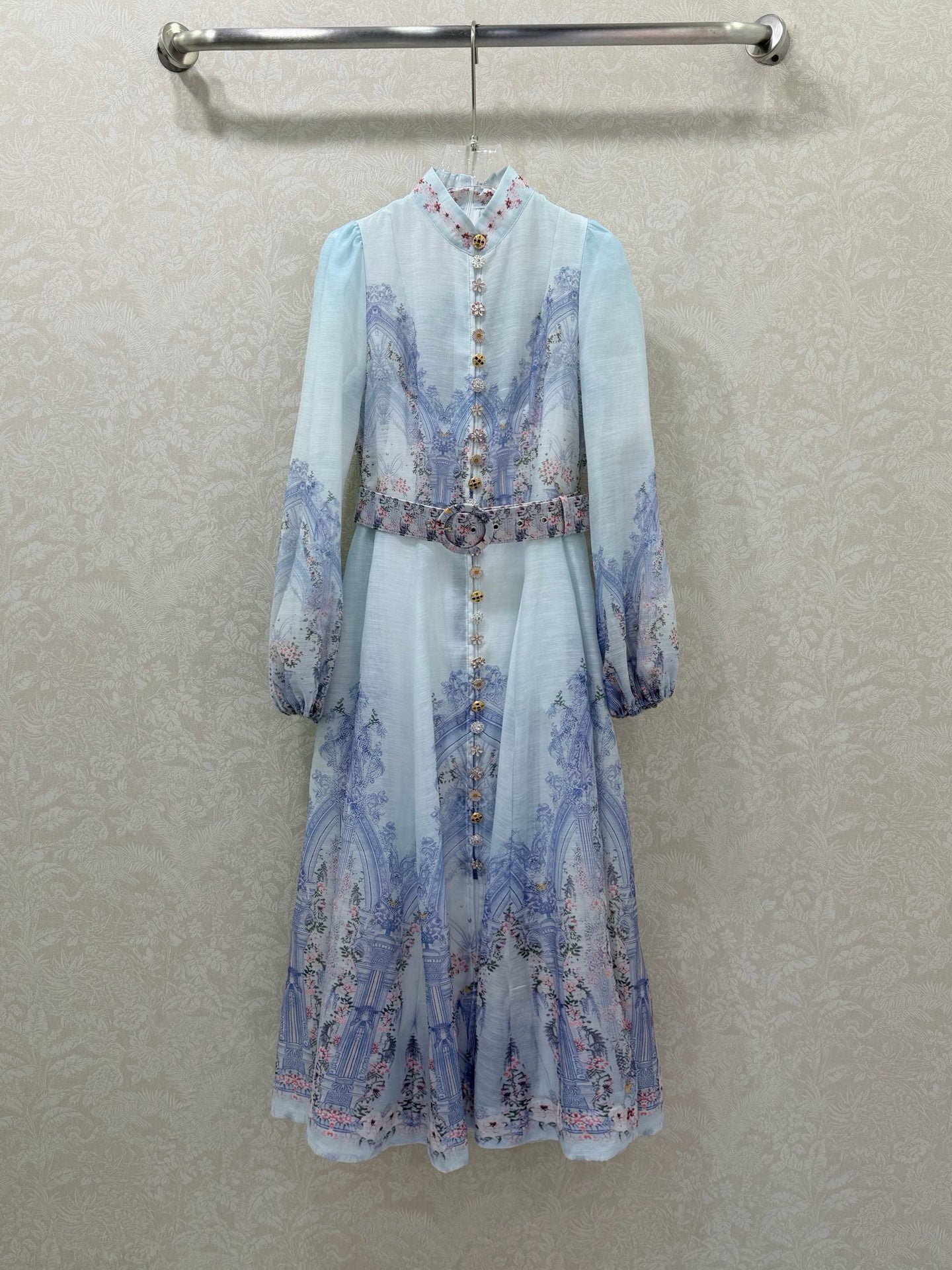 Zimmermann Eden Paisley Shirt Dress Blue Paisley Cotton 347326