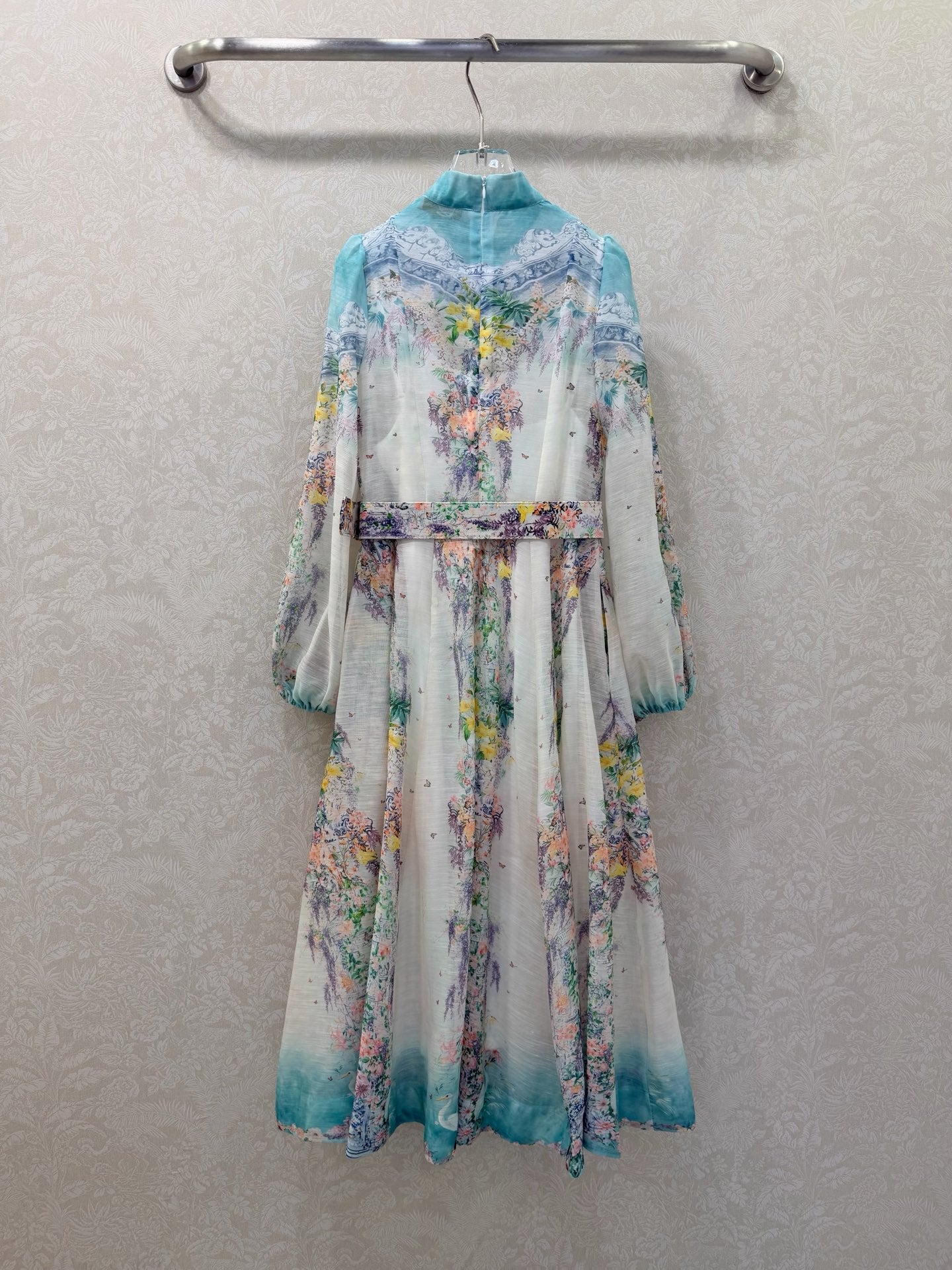 Zimmermann Jude Floral-Print Mini Dress Aqua Gradient Floral Cotton 342123