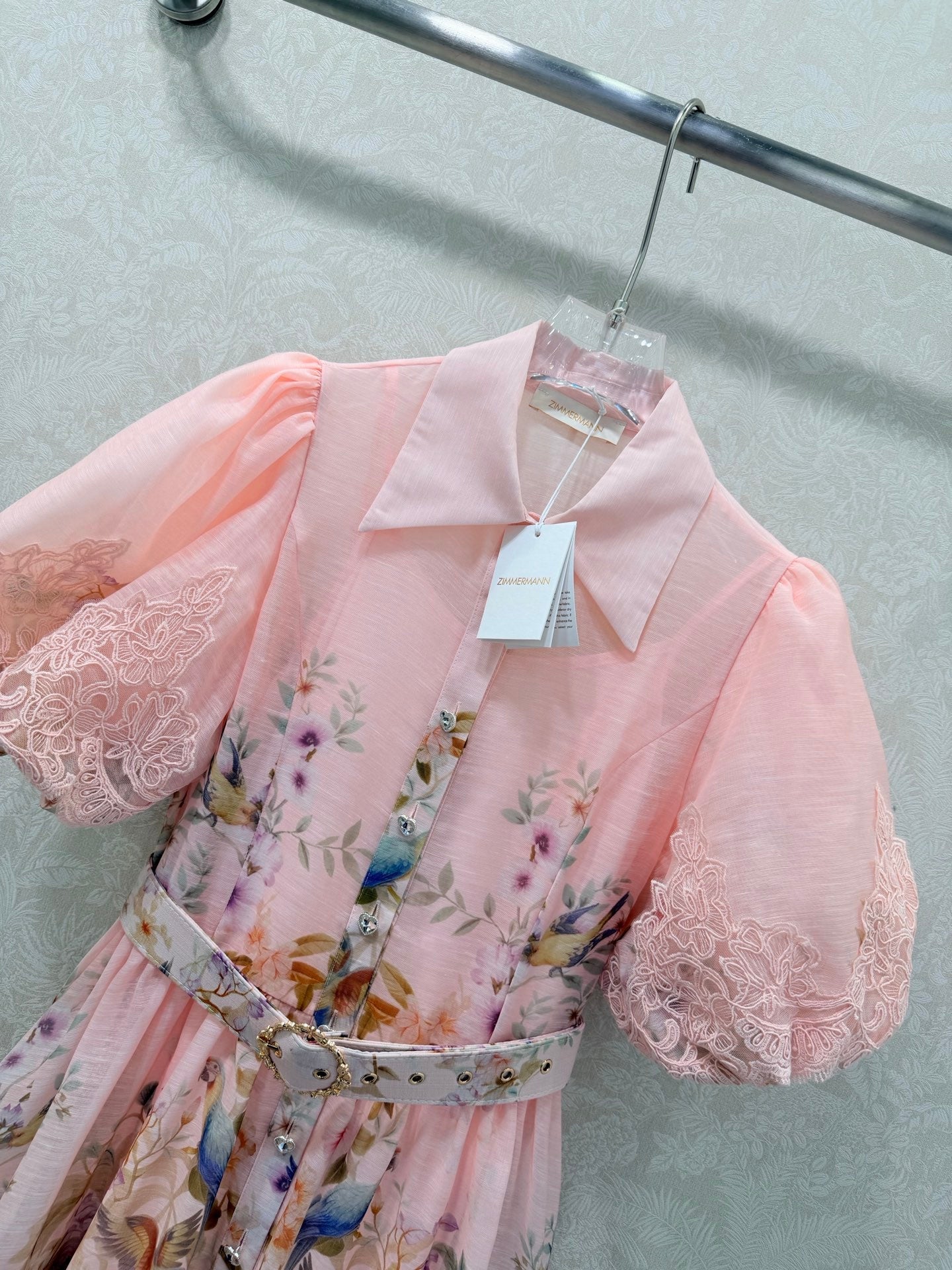Zimmermann Luminosity Liftoff Flower Dress Morisot Pink Floral Cotton 347282