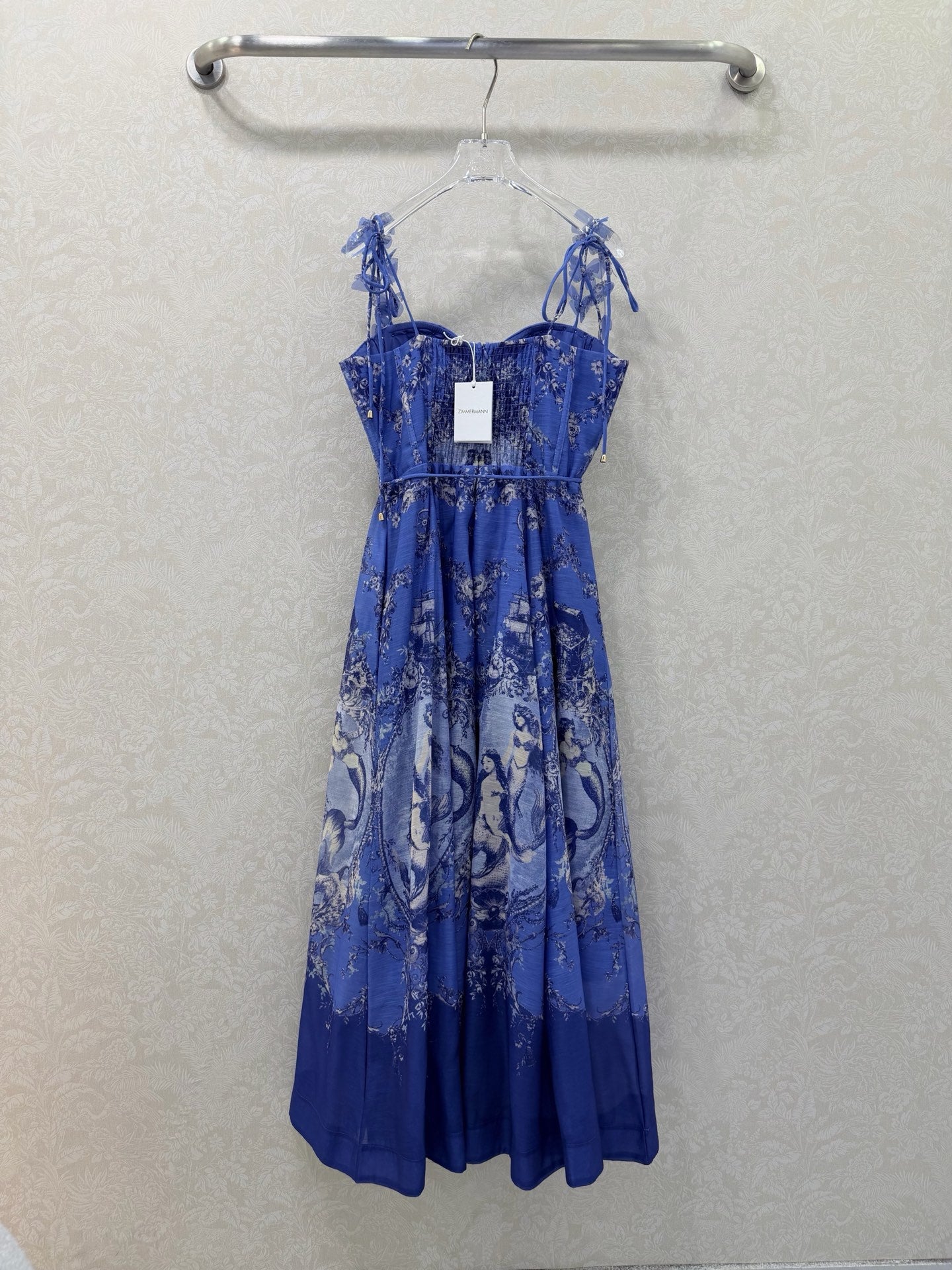Zimmermann Rebellion Mermaid Picnic Dress Blue Cotton 347279