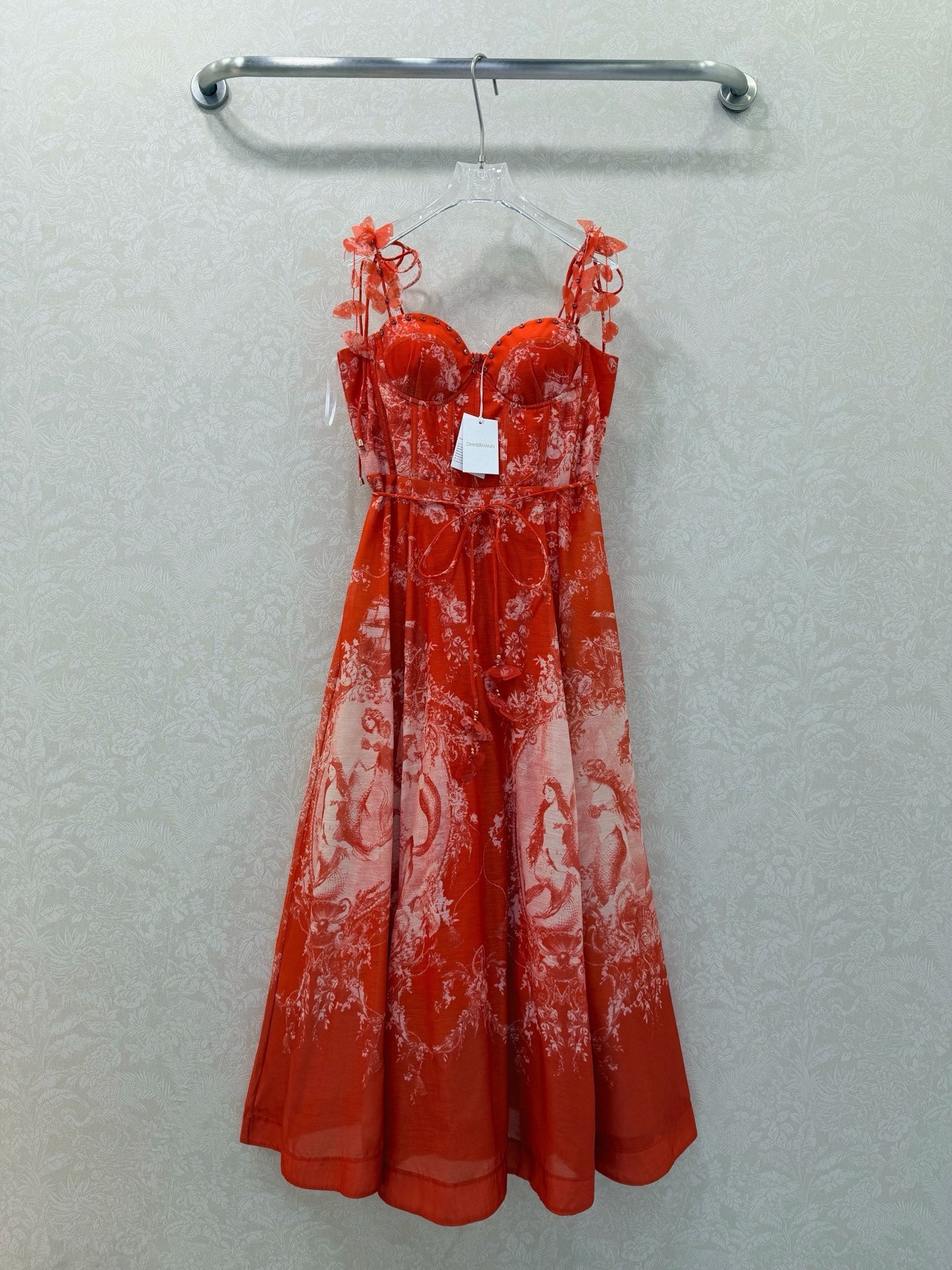 Zimmermann Rebellion Mermaid Picnic Dress Red Cotton 347277