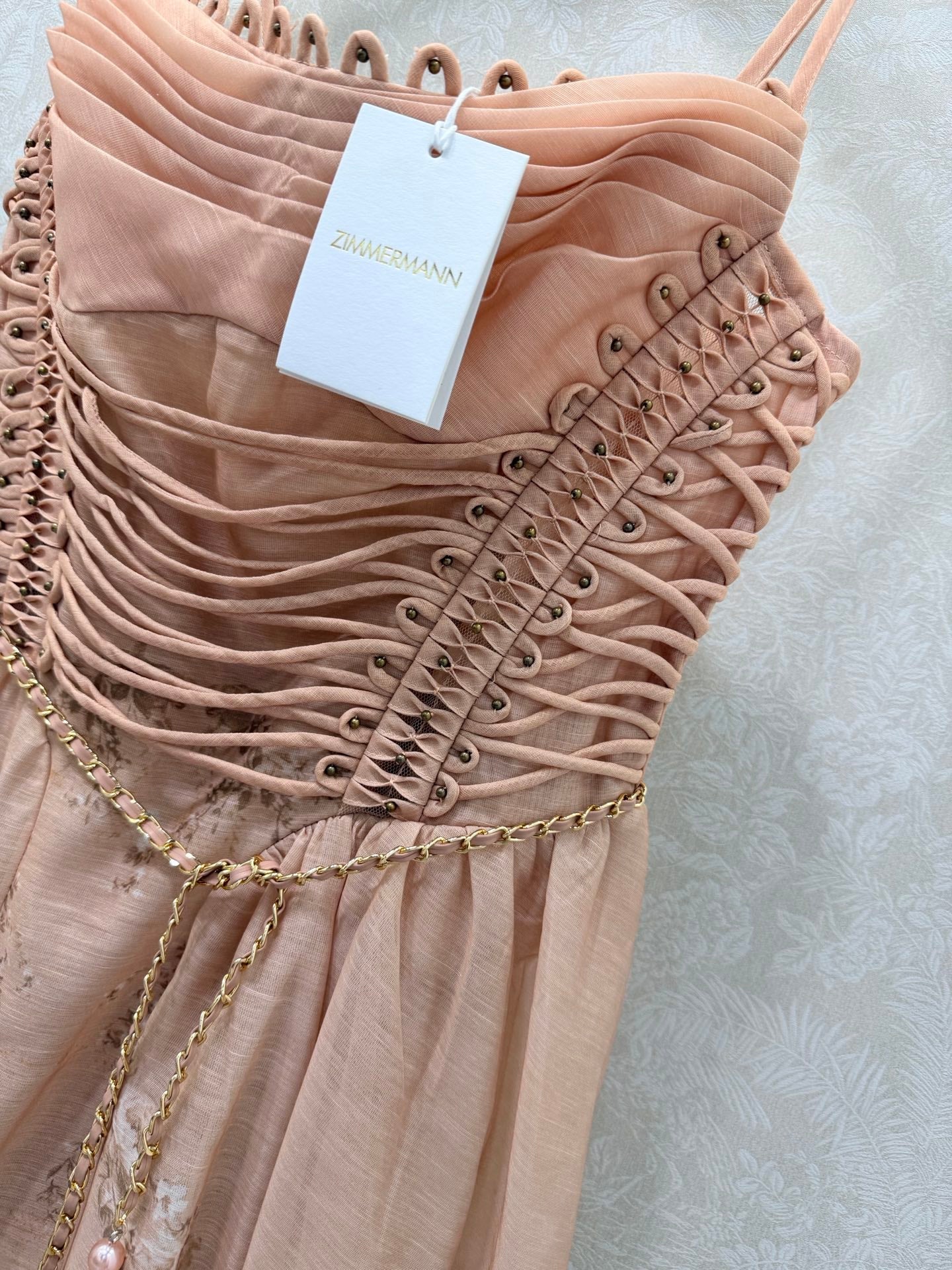 Zimmermann Polly Dress Blush Mermaid Cotton 347239