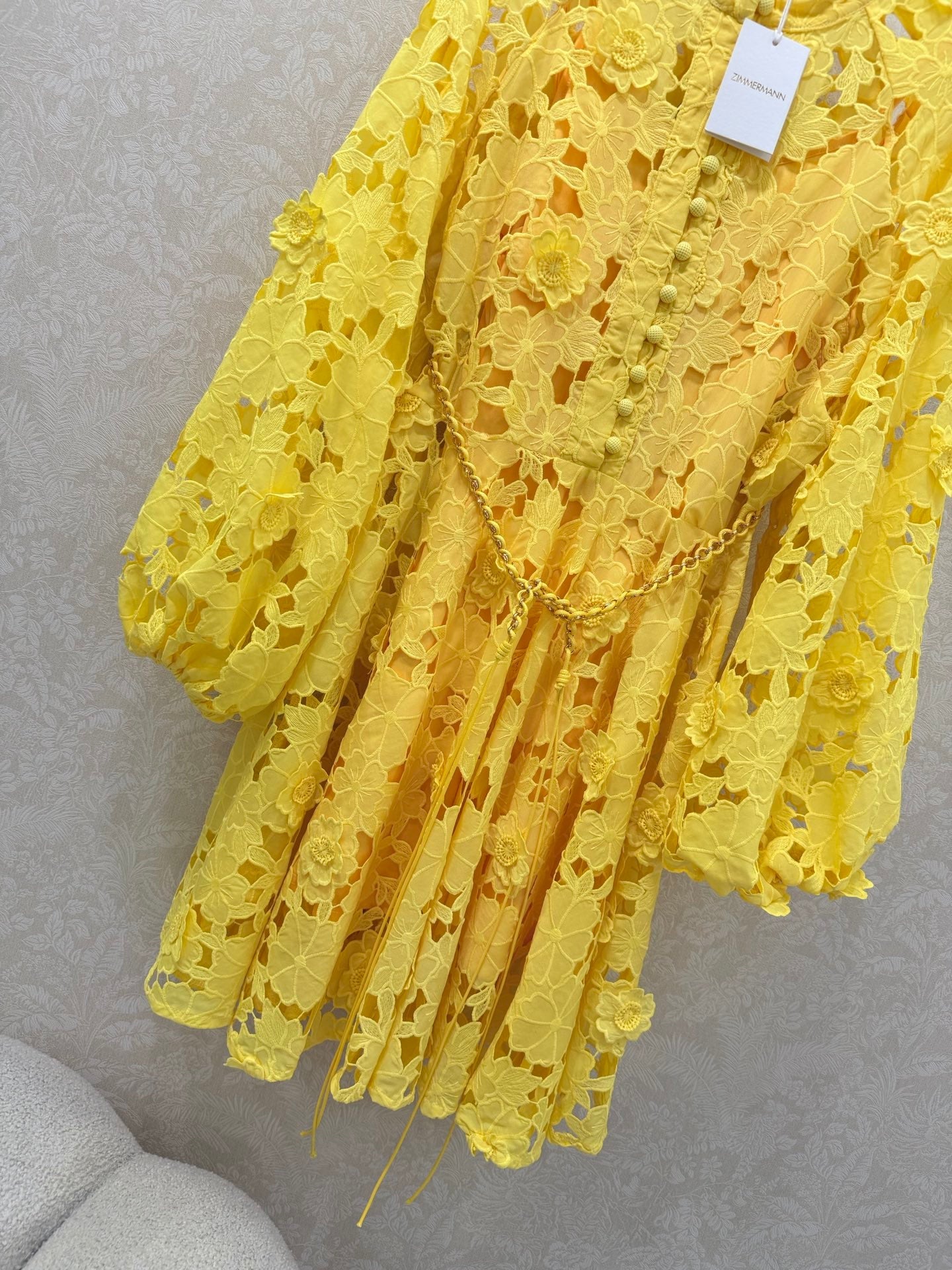 Zimmermann Patience Long Sleeve Dress Sunshine Cotton 347218