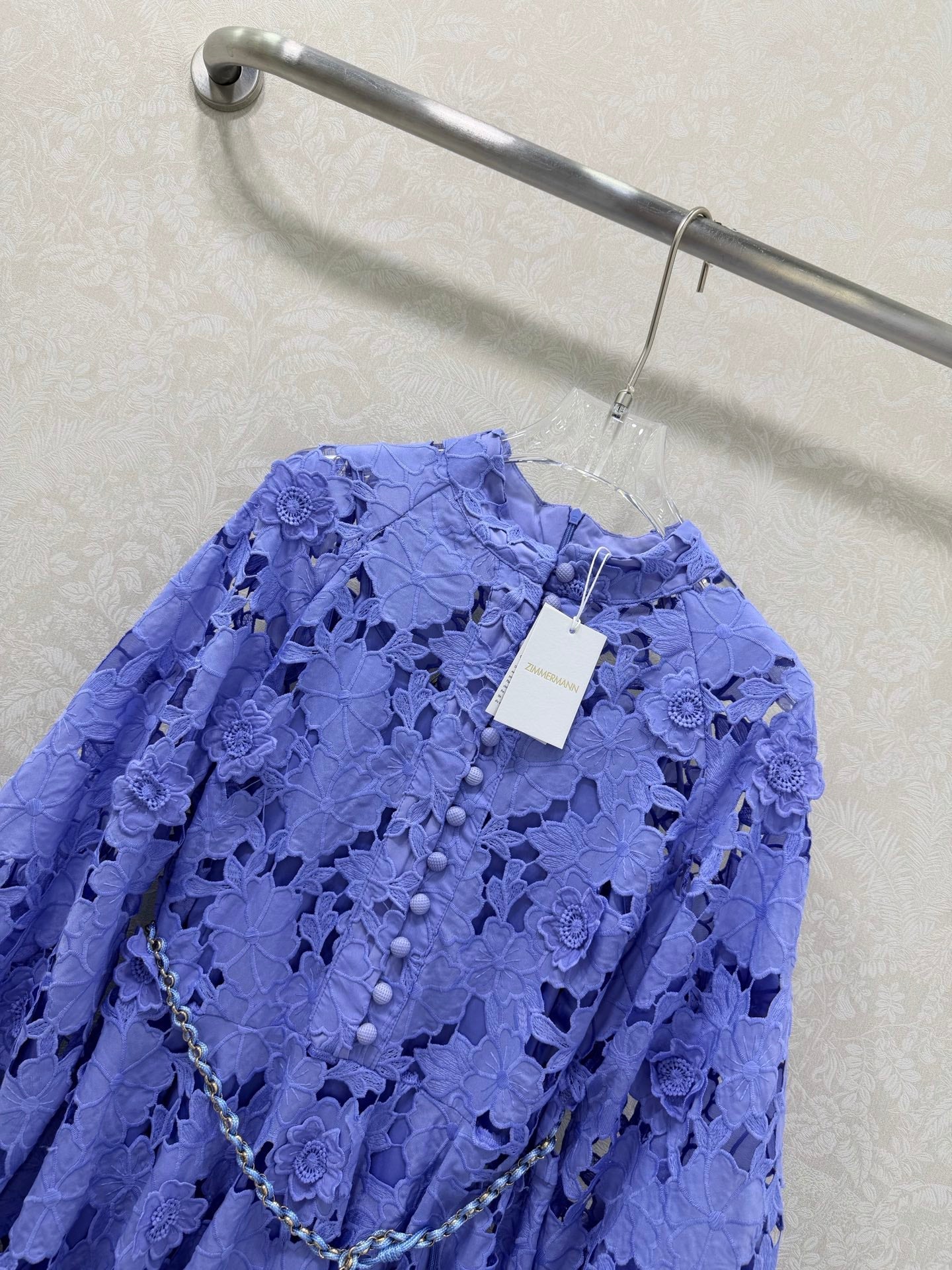 Zimmermann Patience Long Sleeve Dress Jacaranda Cotton 347217