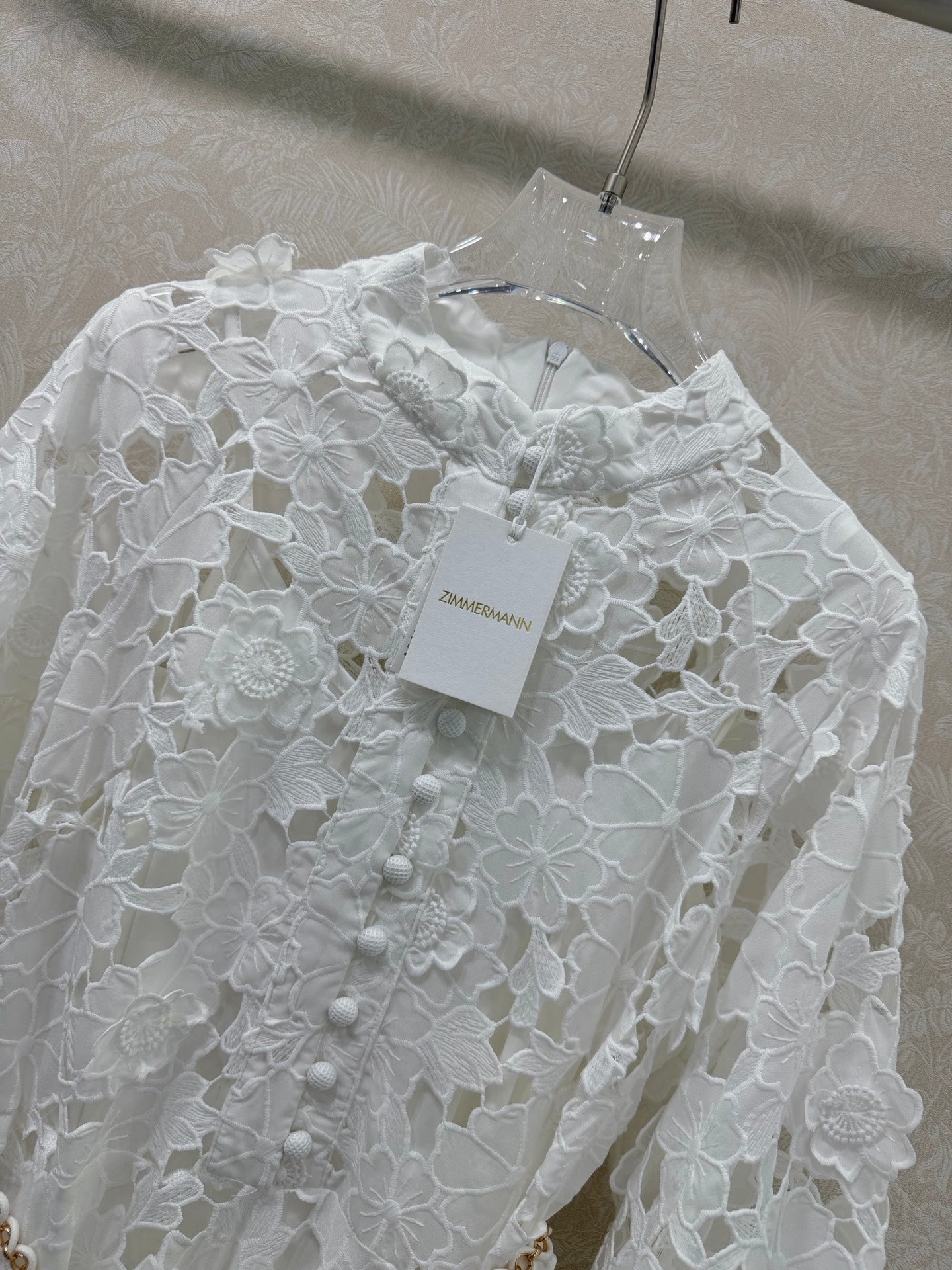 Zimmermann Patience Long Sleeve Dress White Cotton 347216