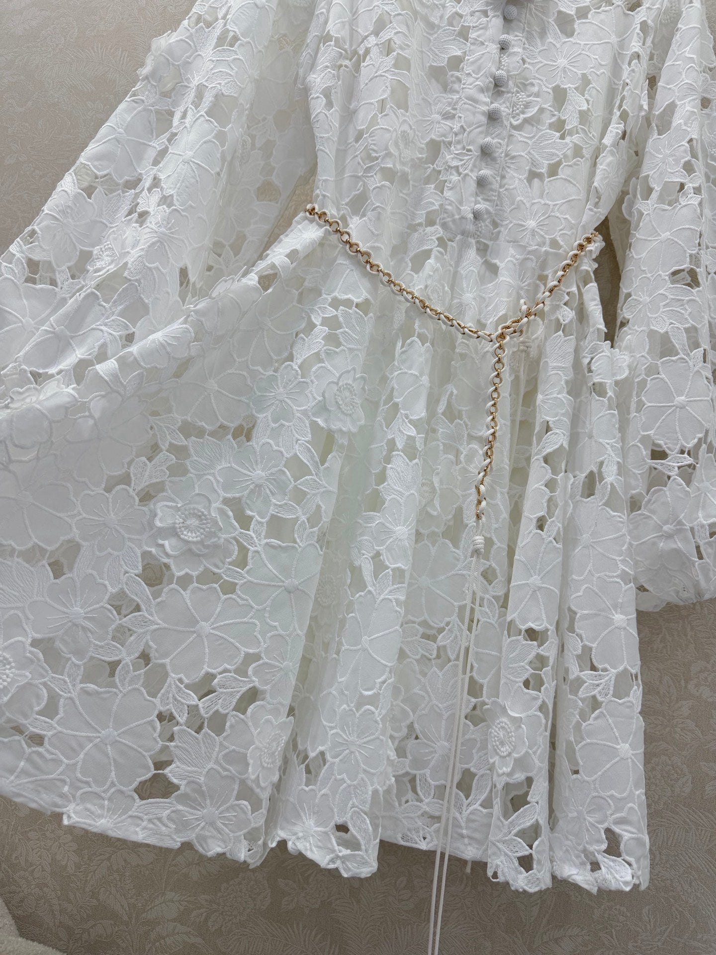 Zimmermann Patience Long Sleeve Dress White Cotton 347216