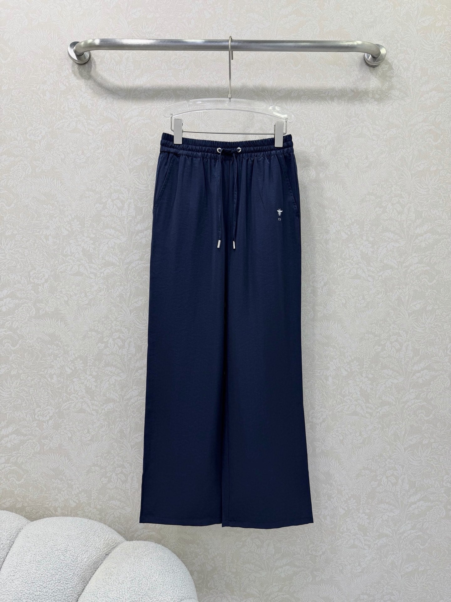 CD 26s Wide-Leg Pants Navy Blue Rayon Coppe 352027