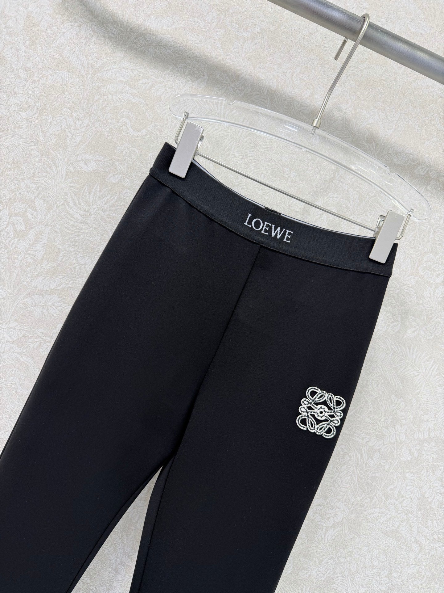 Loewe 26s Flared Trousers Black Nylon Rayon 352019
