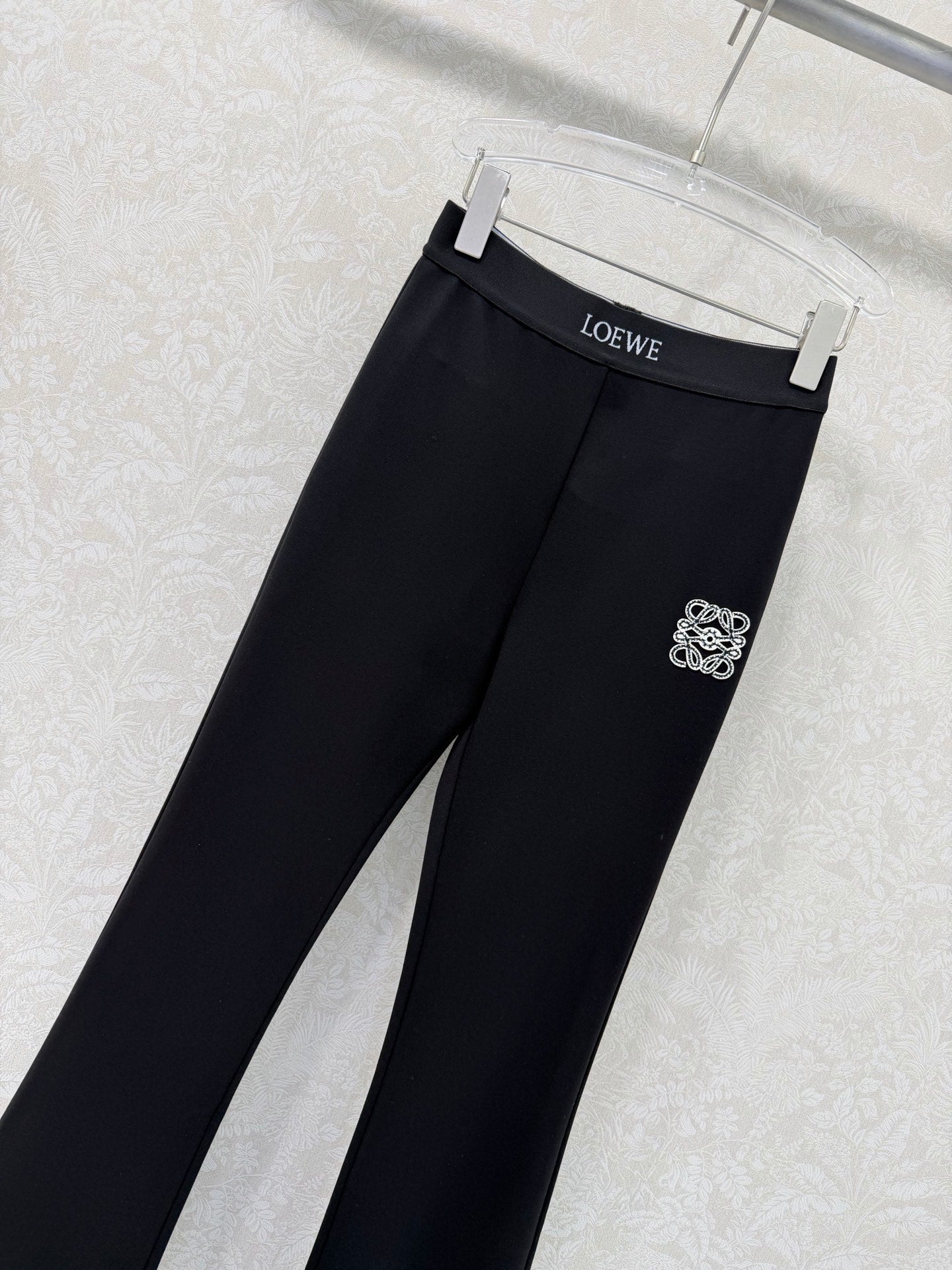 Loewe 26s Flared Trousers Black Nylon Rayon 352019