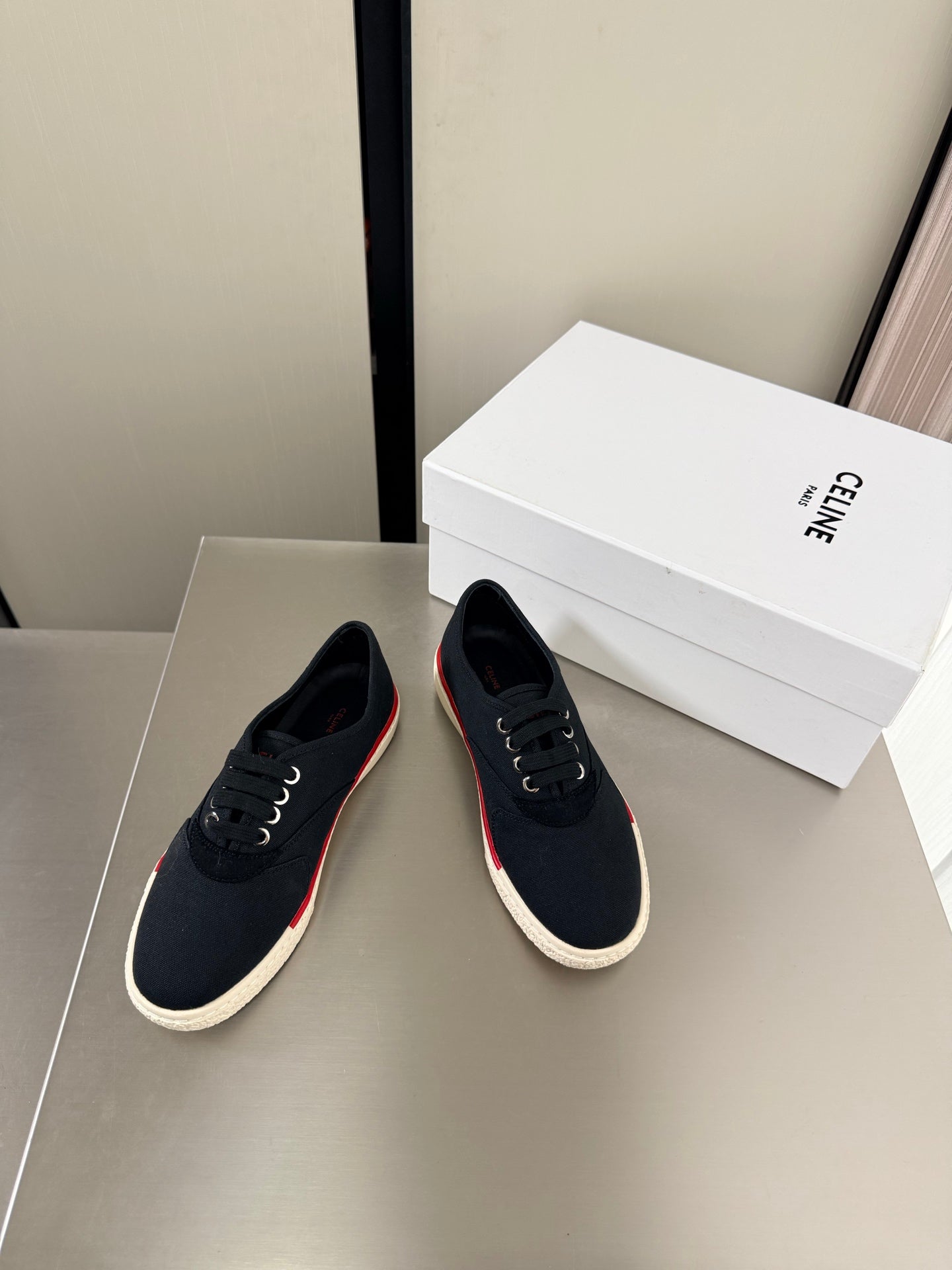 Celin 26s Alan Sneaker Black Canvas And Suede Calfskin 929843