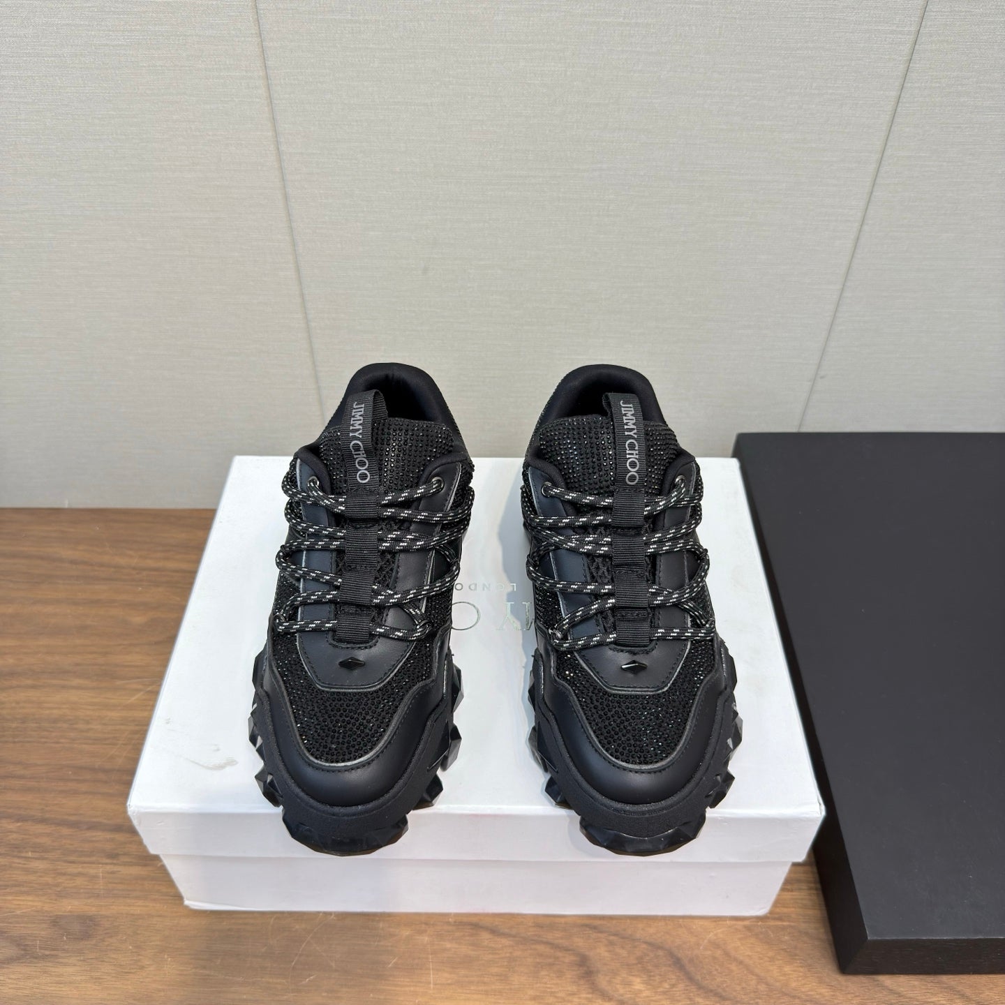 Jimmy Diamond X II/F Sneaker With Crystals Black Leather 517671