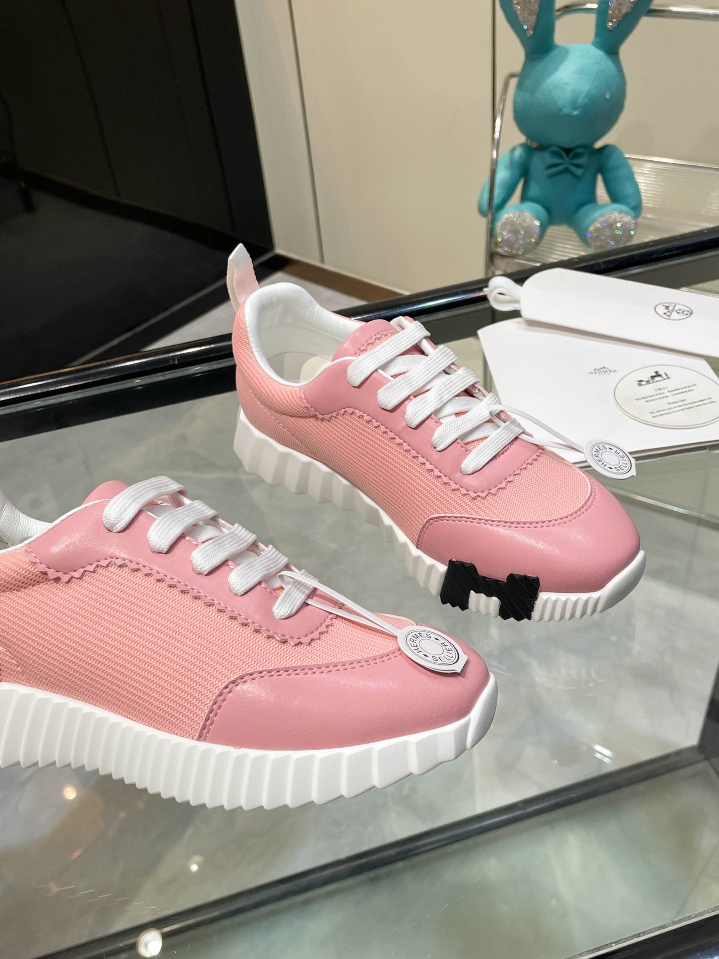 HM Bouncing Sneakers Pink Mesh and Sport Goatskin 531338